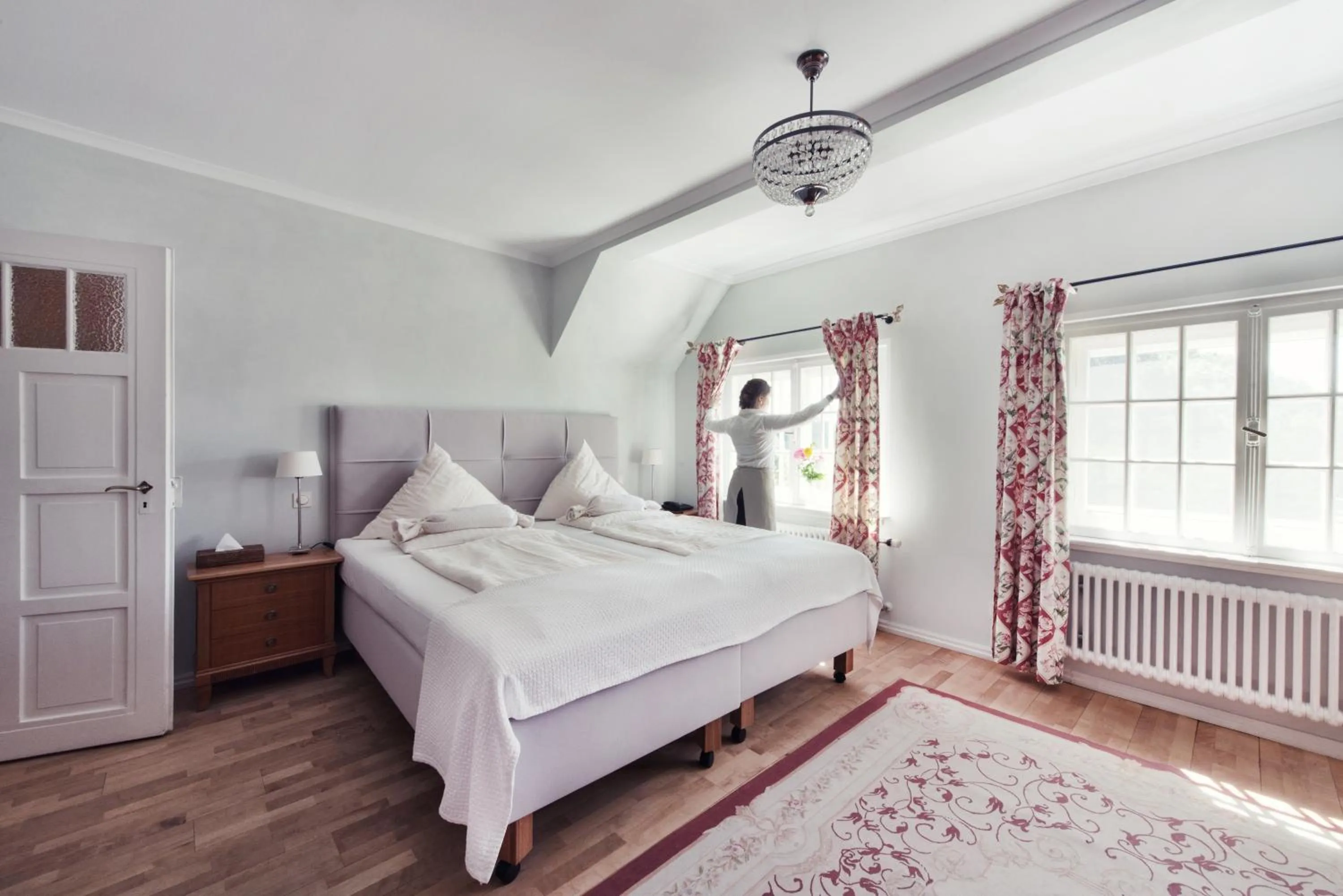 Bed in Biohotel Schlossgut Oberambach