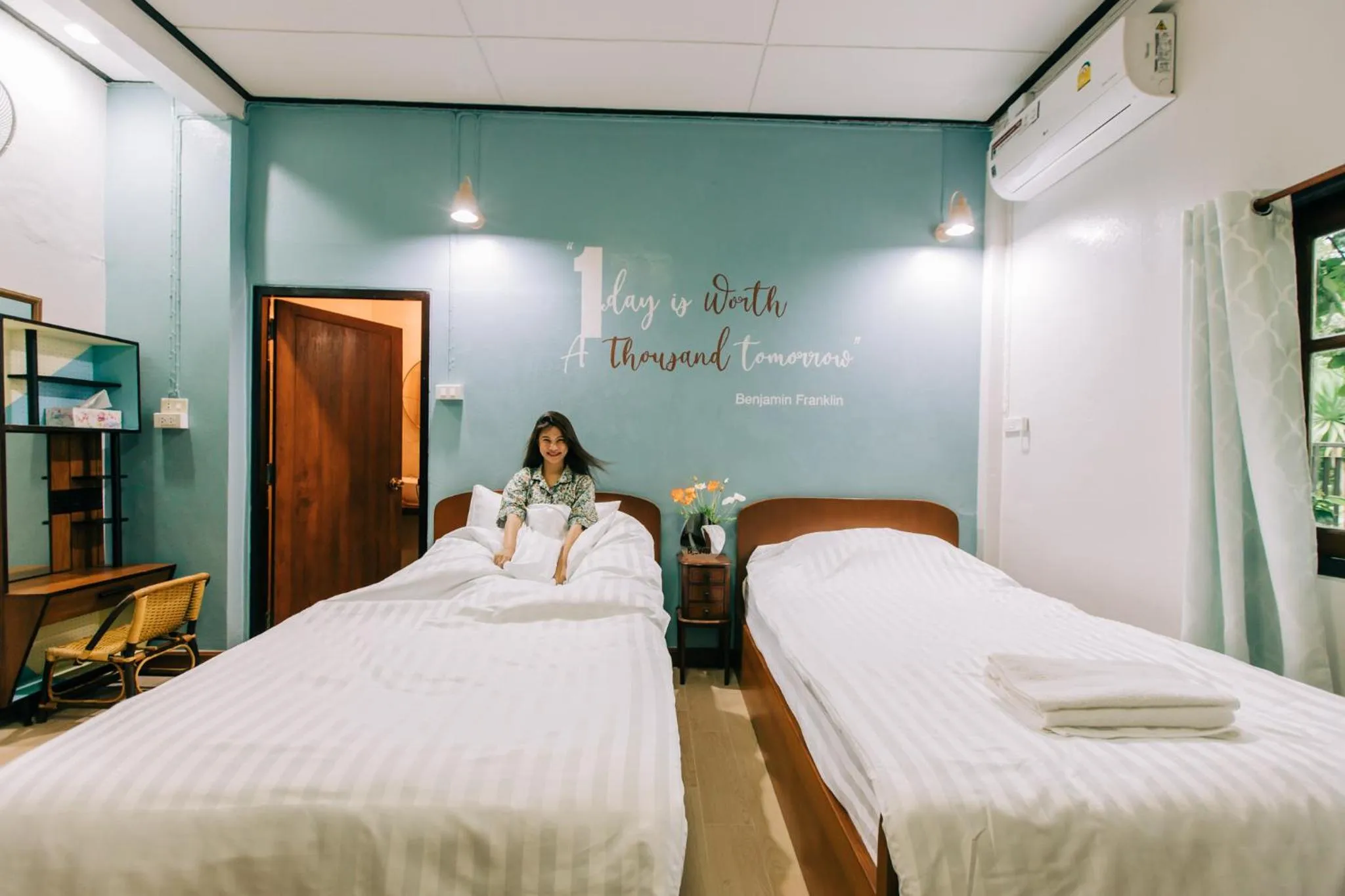 Bed in Banya BnB ที่พักบ้านย่าบีแอนด์บี เมืองประจวบฯ