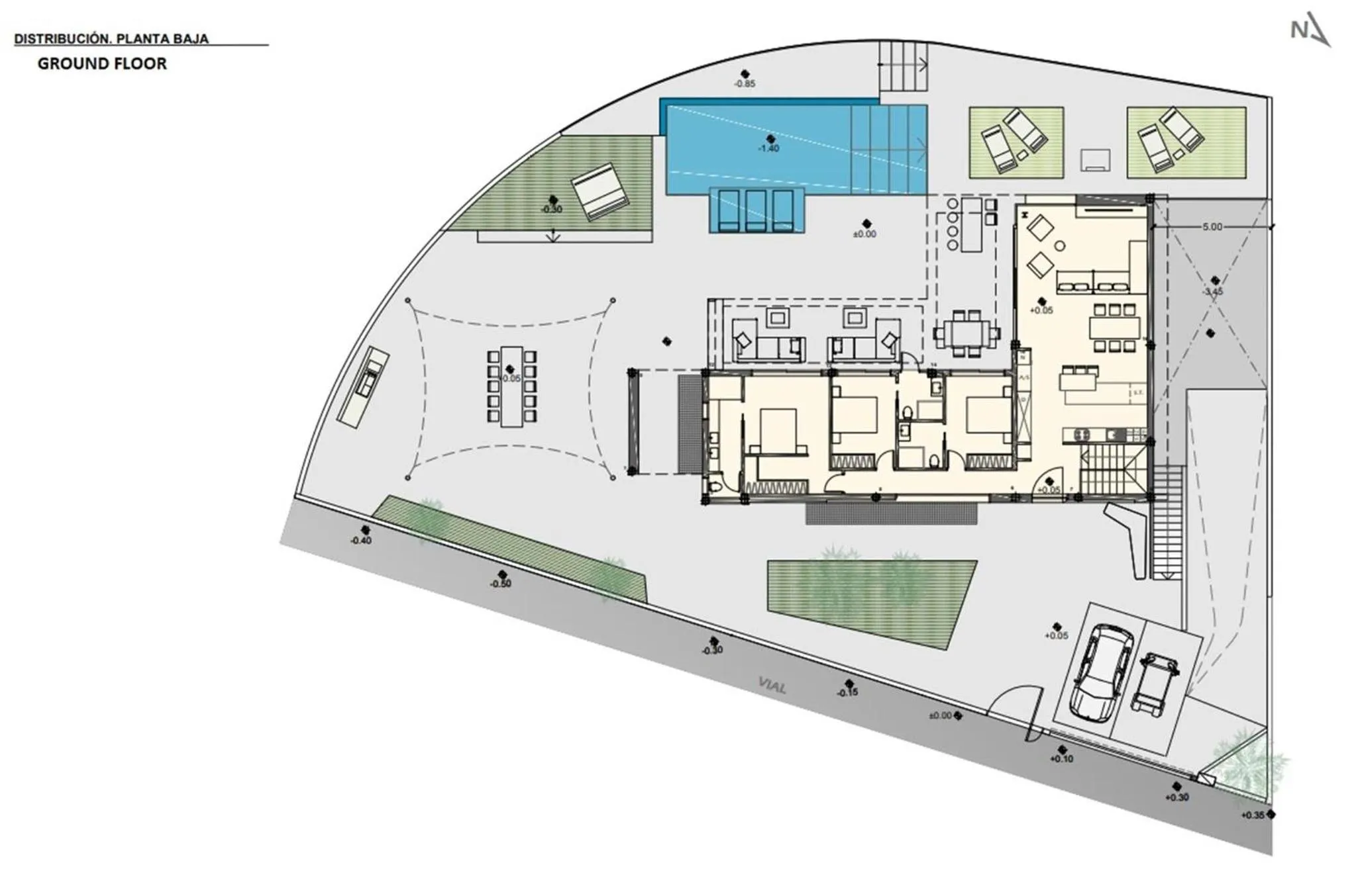Floor plan in Salobre Sunset Villa V&L Salobre by VillaGranCanaria