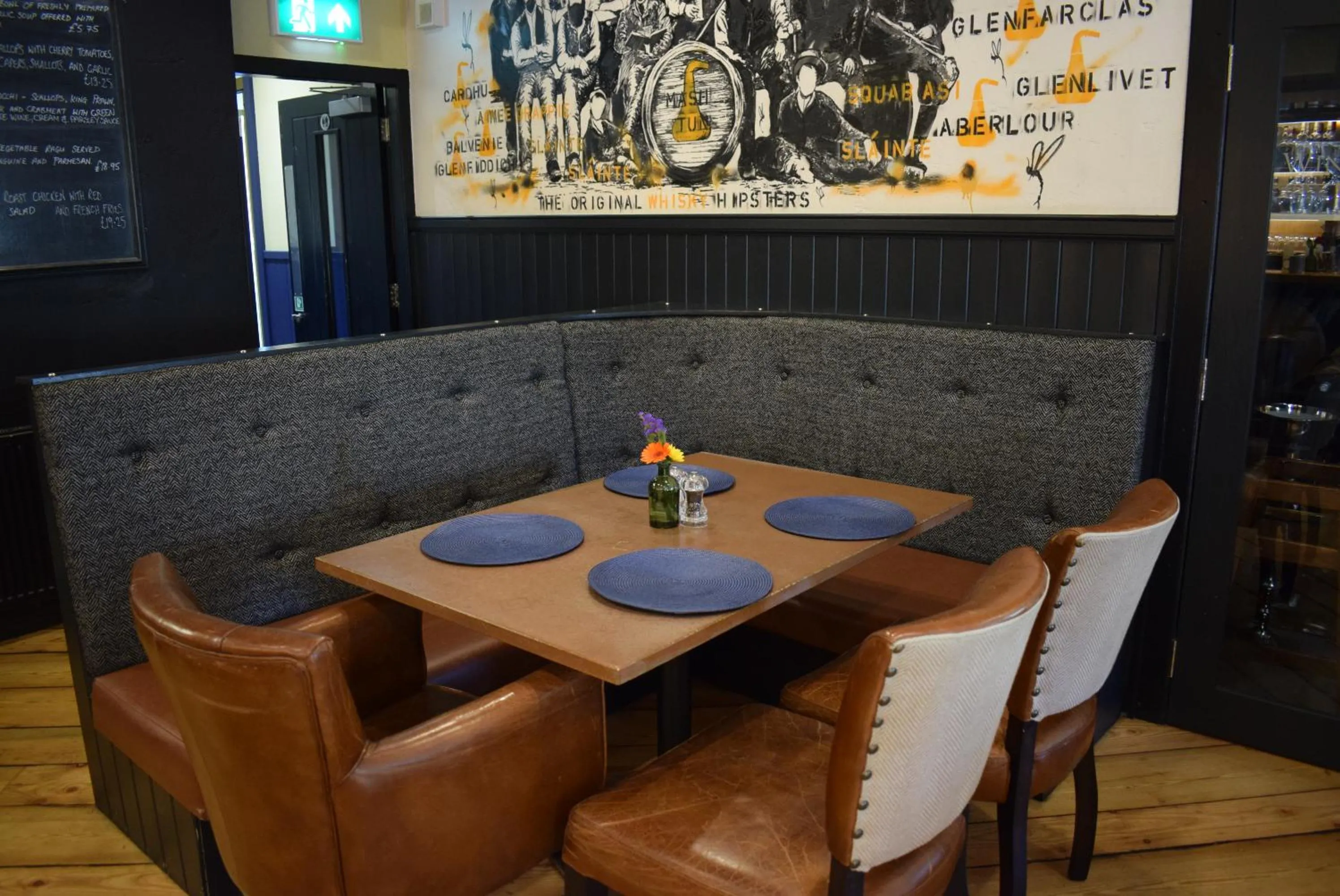 Seating area in The Mash Tun