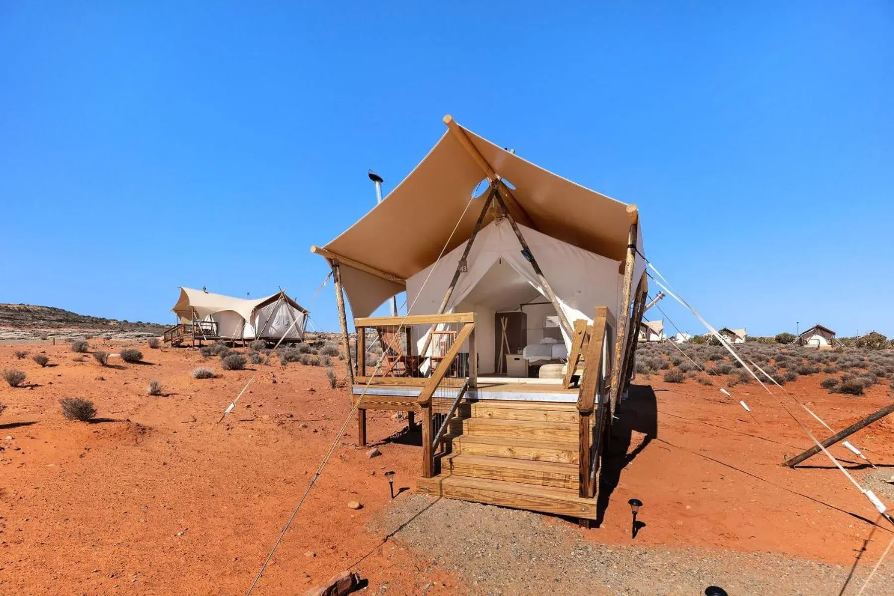 Deluxe Tent with Private Bathroom in Under Canvas Lake Powell-Grand Staircase Deluxe Tent with Private Bathroom in Under Canvas Lake Powell-Grand Staircase