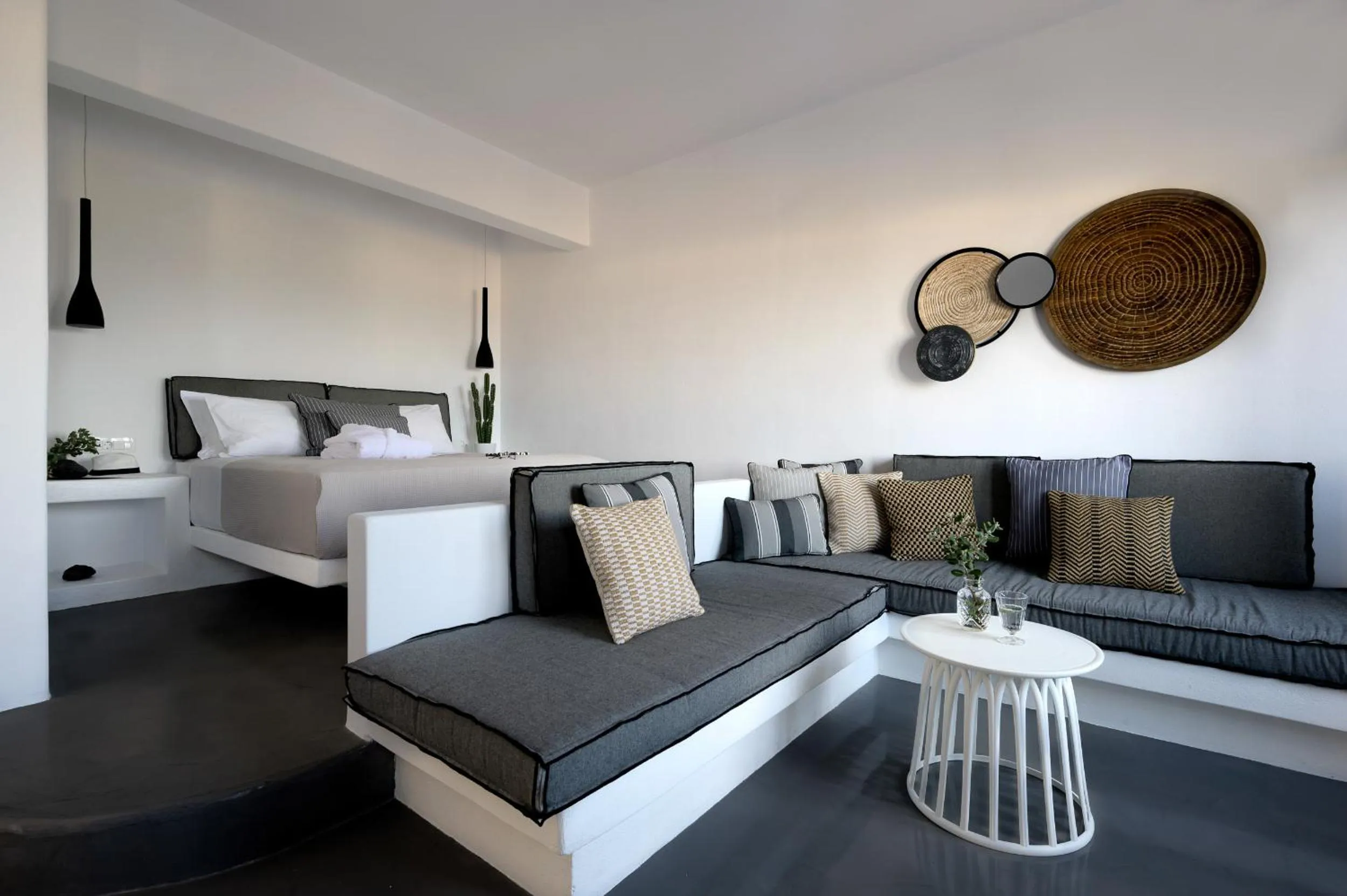 Bed in Santolia Art Suites