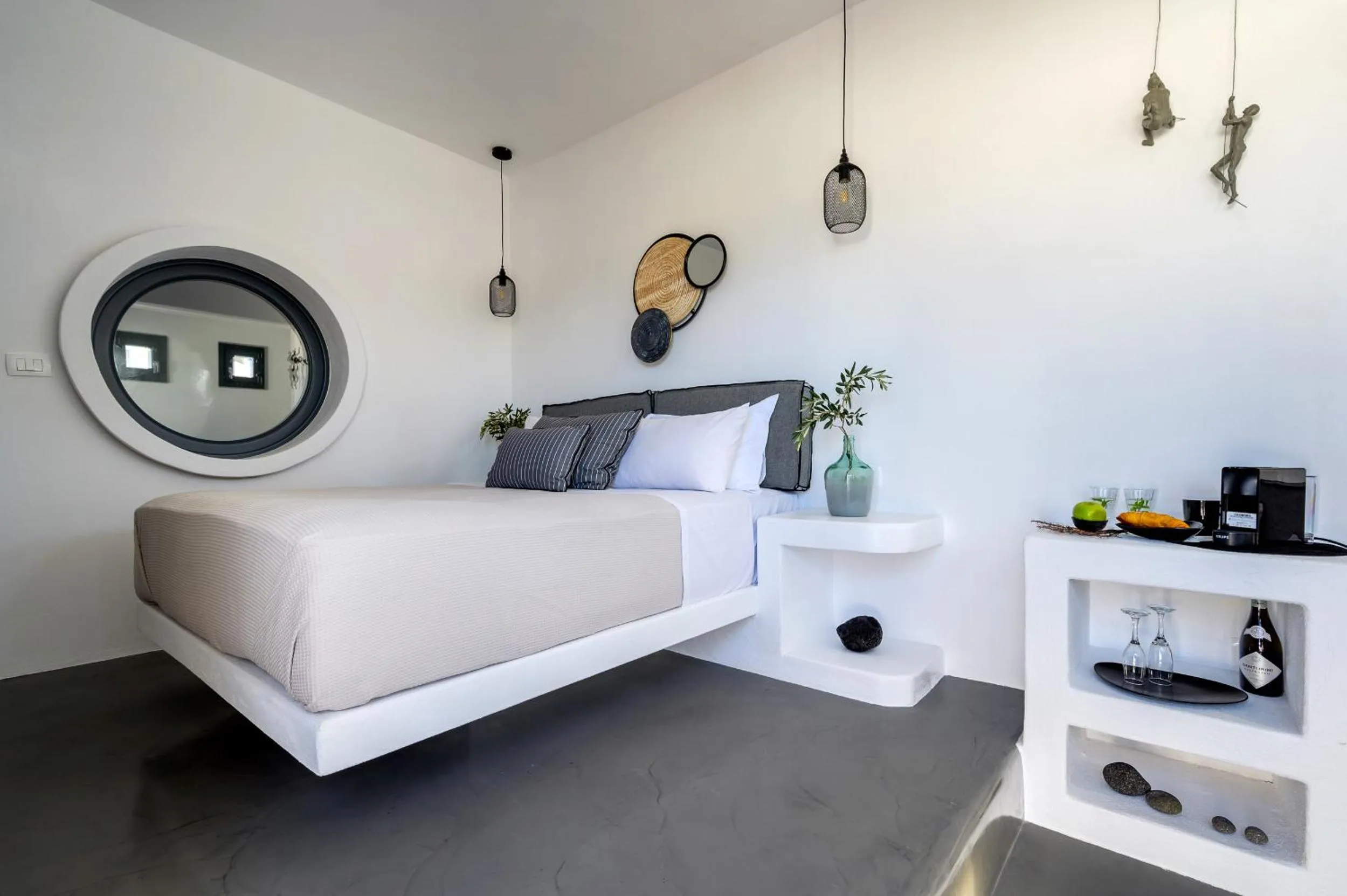 Bed in Santolia Art Suites