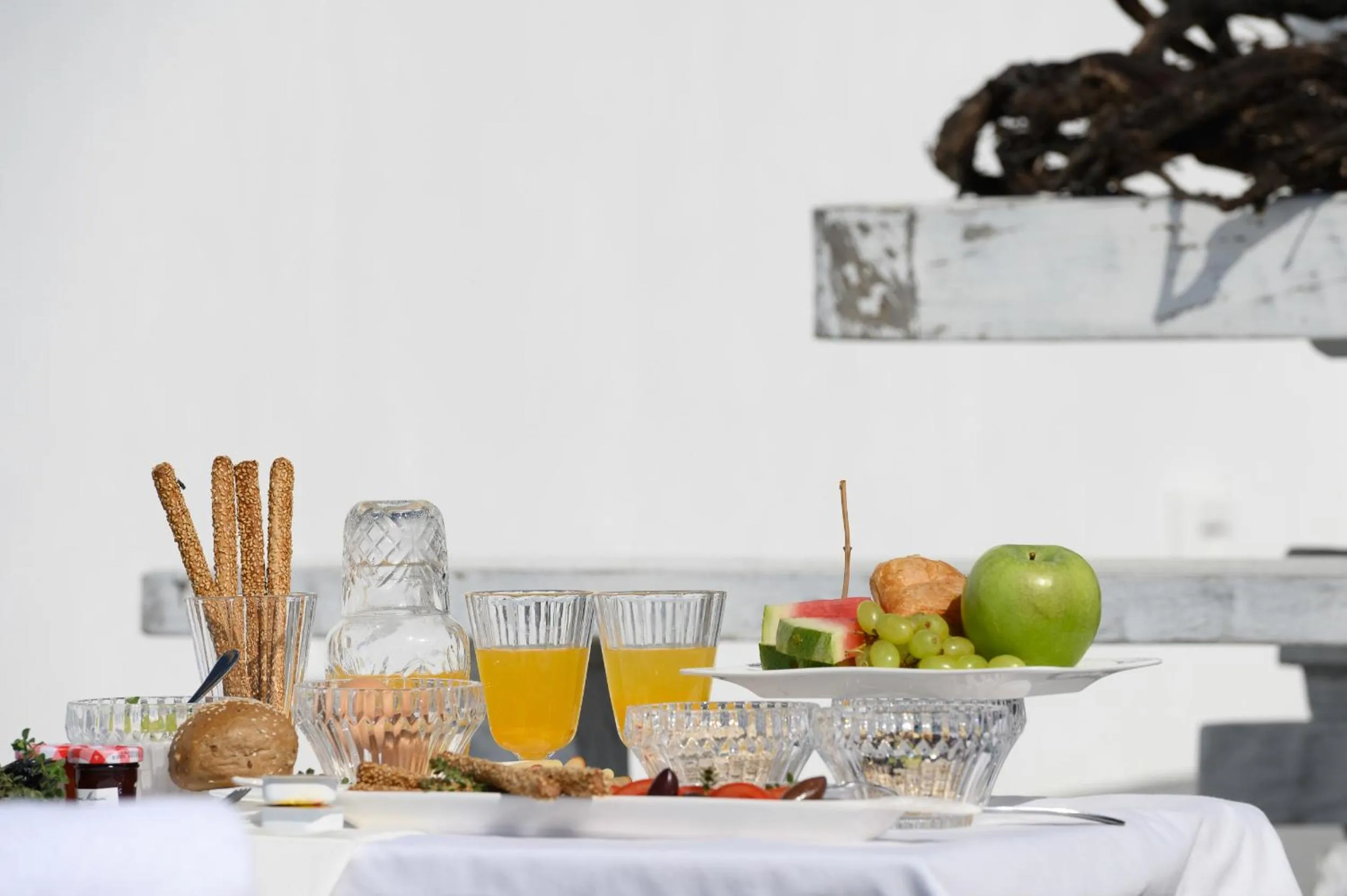 Continental breakfast in Santolia Art Suites