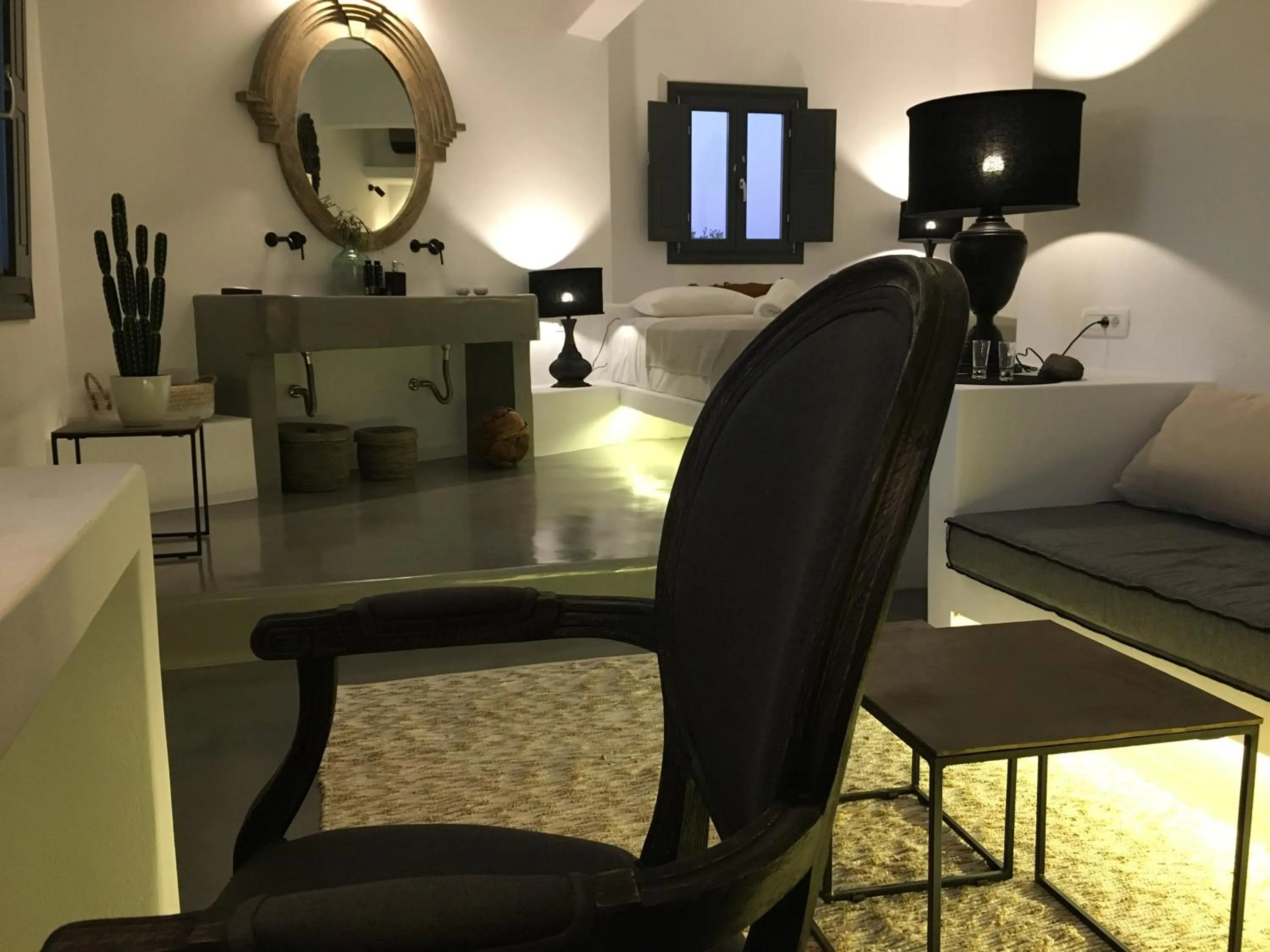 Seating area in Santolia Art Suites