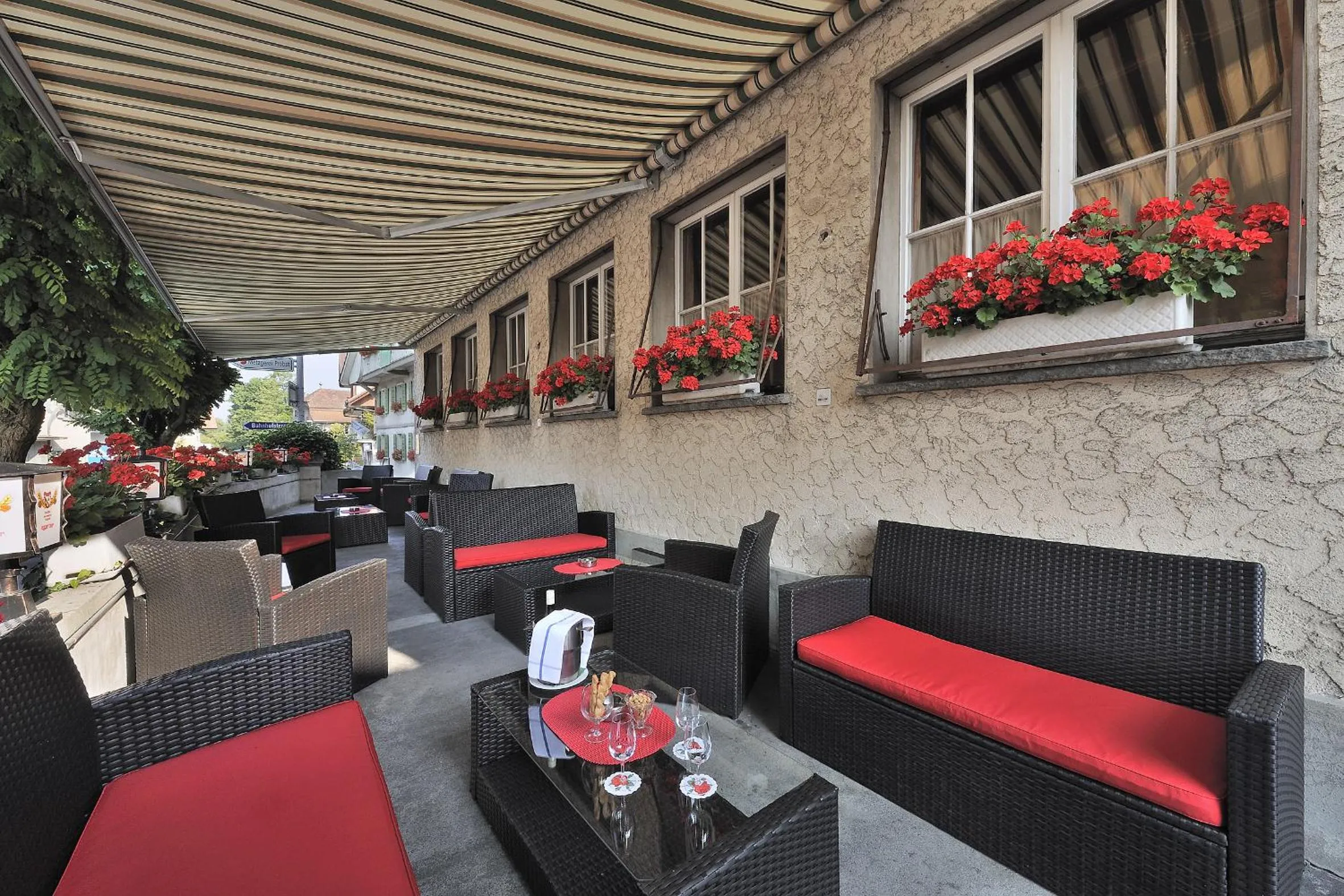 Balcony/Terrace in Seminarhotel Linde Stettlen