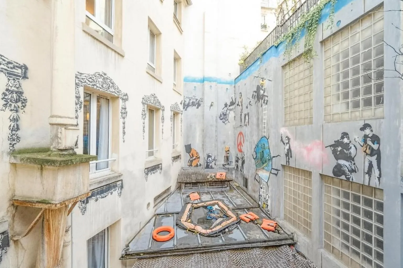 View (from property/room) in Walled off Hotel Paris