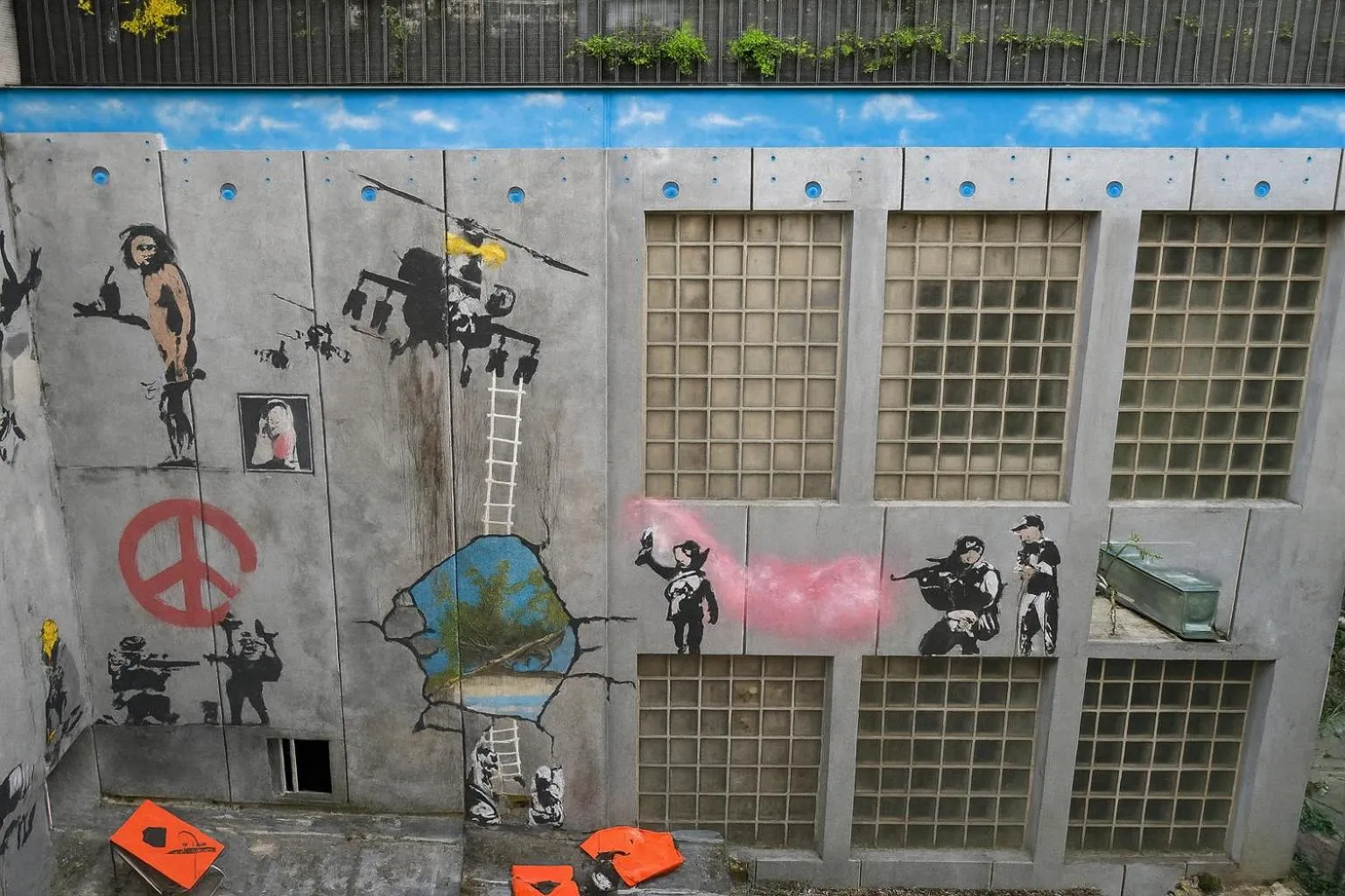 View (from property/room) in Walled off Hotel Paris