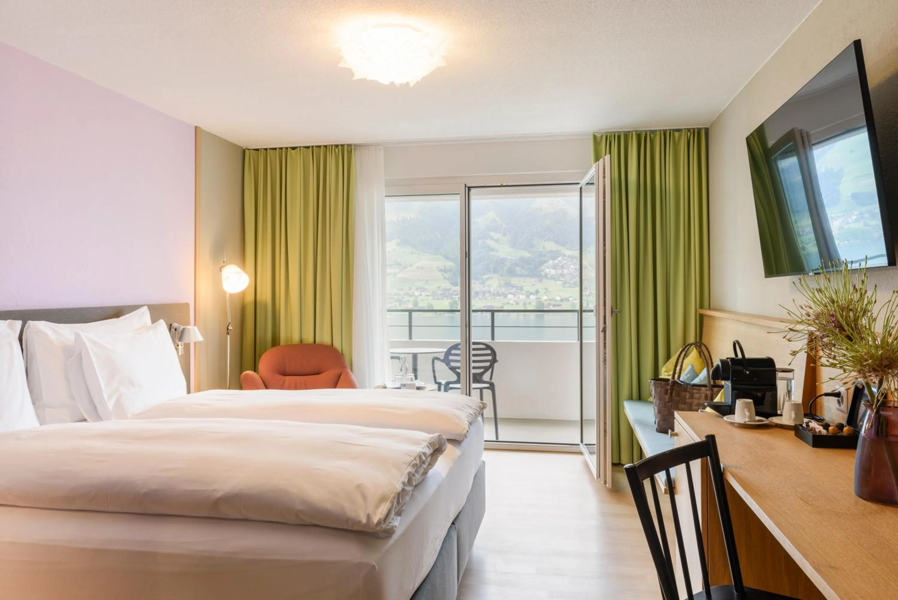 Photo of the whole room, Bed in Seehotel Wilerbad Spa & Seminar