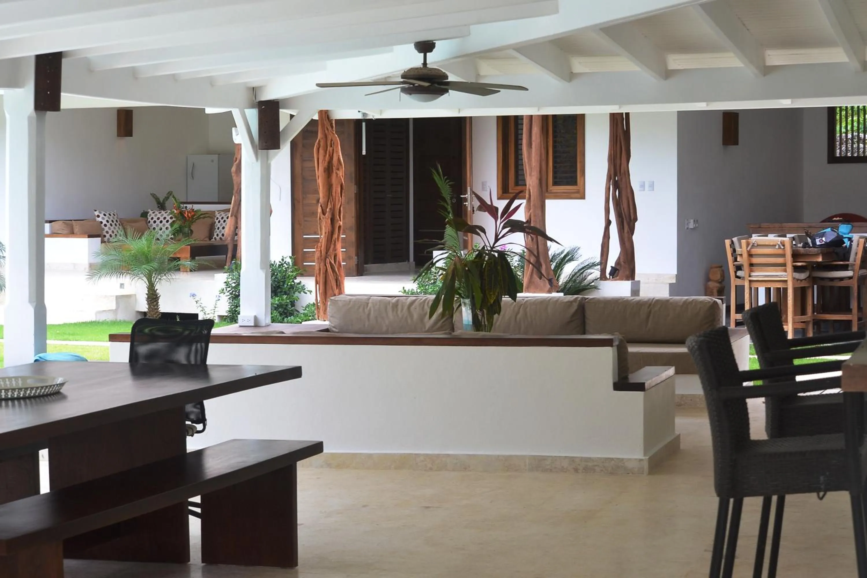 Balcony/Terrace in Las Terrenas Front Beach And Garden Villa with private staff