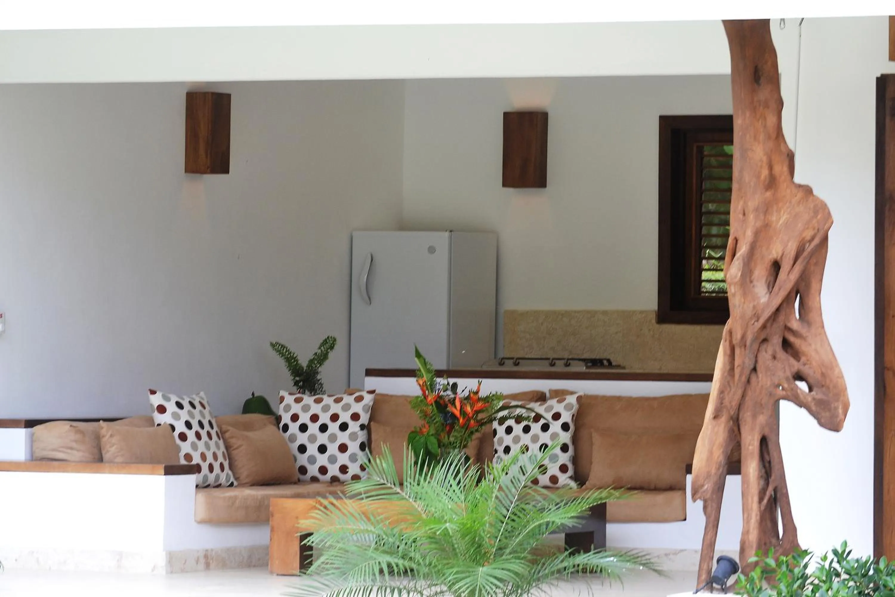 Balcony/Terrace in Las Terrenas Front Beach And Garden Villa with private staff