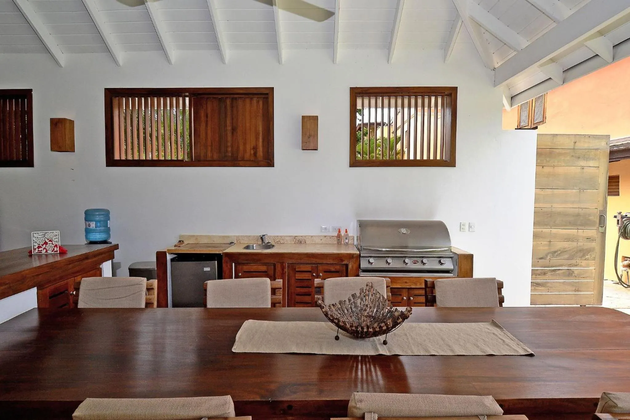 BBQ facilities in Las Terrenas Front Beach And Garden Villa with private staff