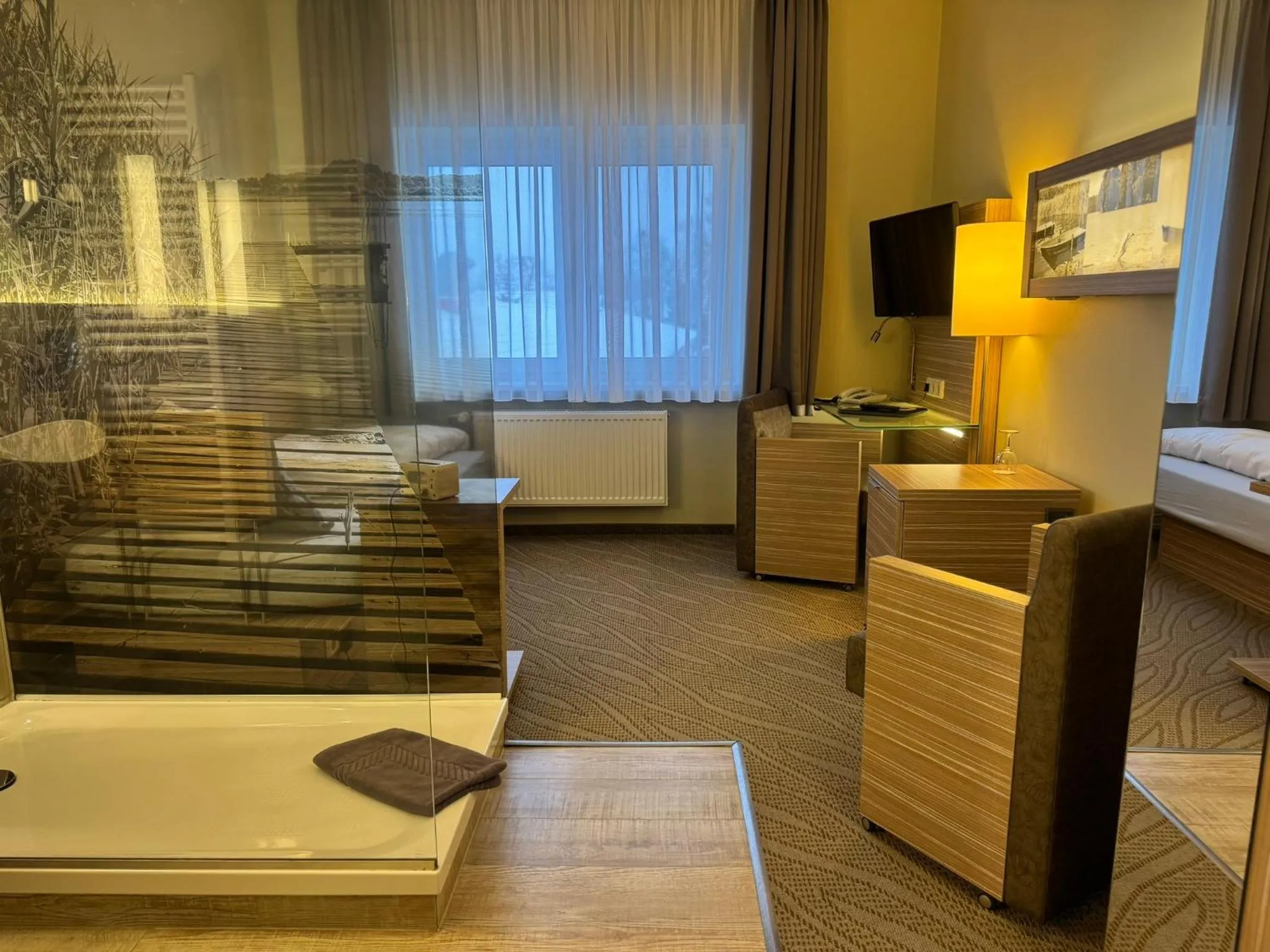 Photo of the whole room, Bed in Hotel am Untersee