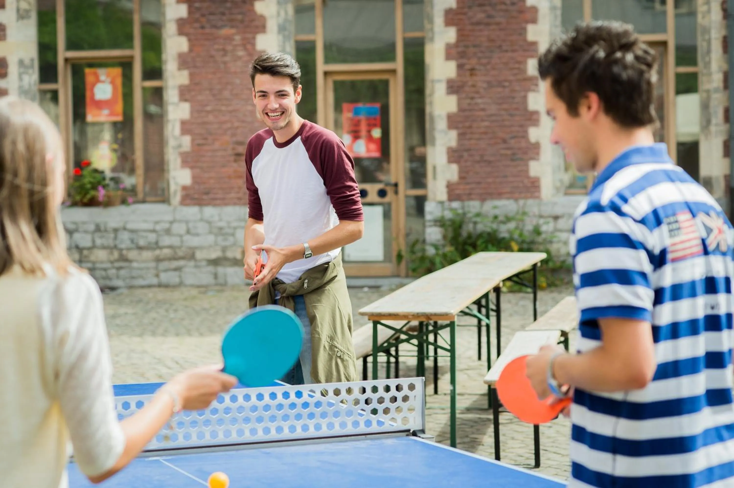 Patio in Liège Youth Hostel
