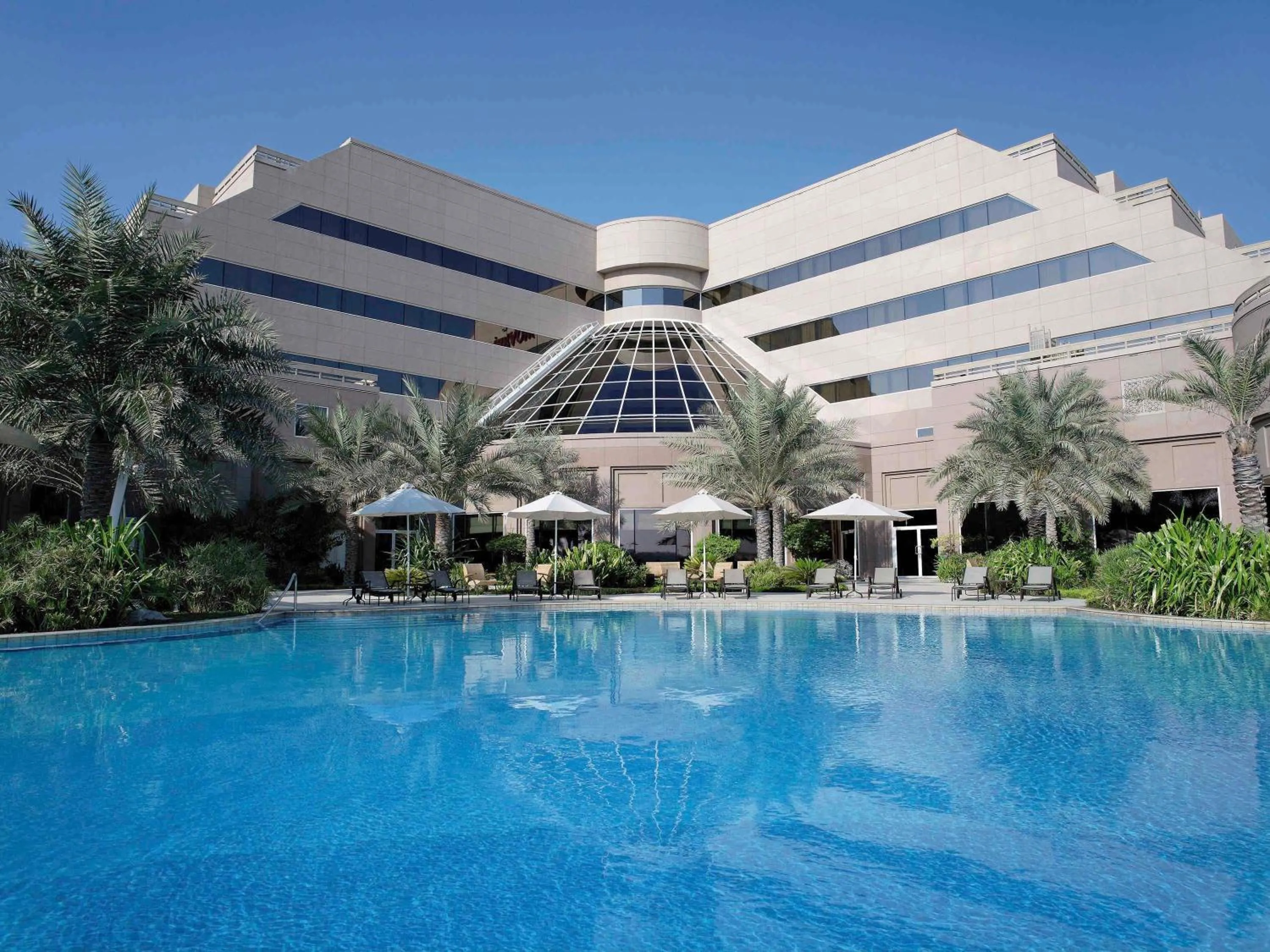 Pool view in Mövenpick Hotel Bahrain
