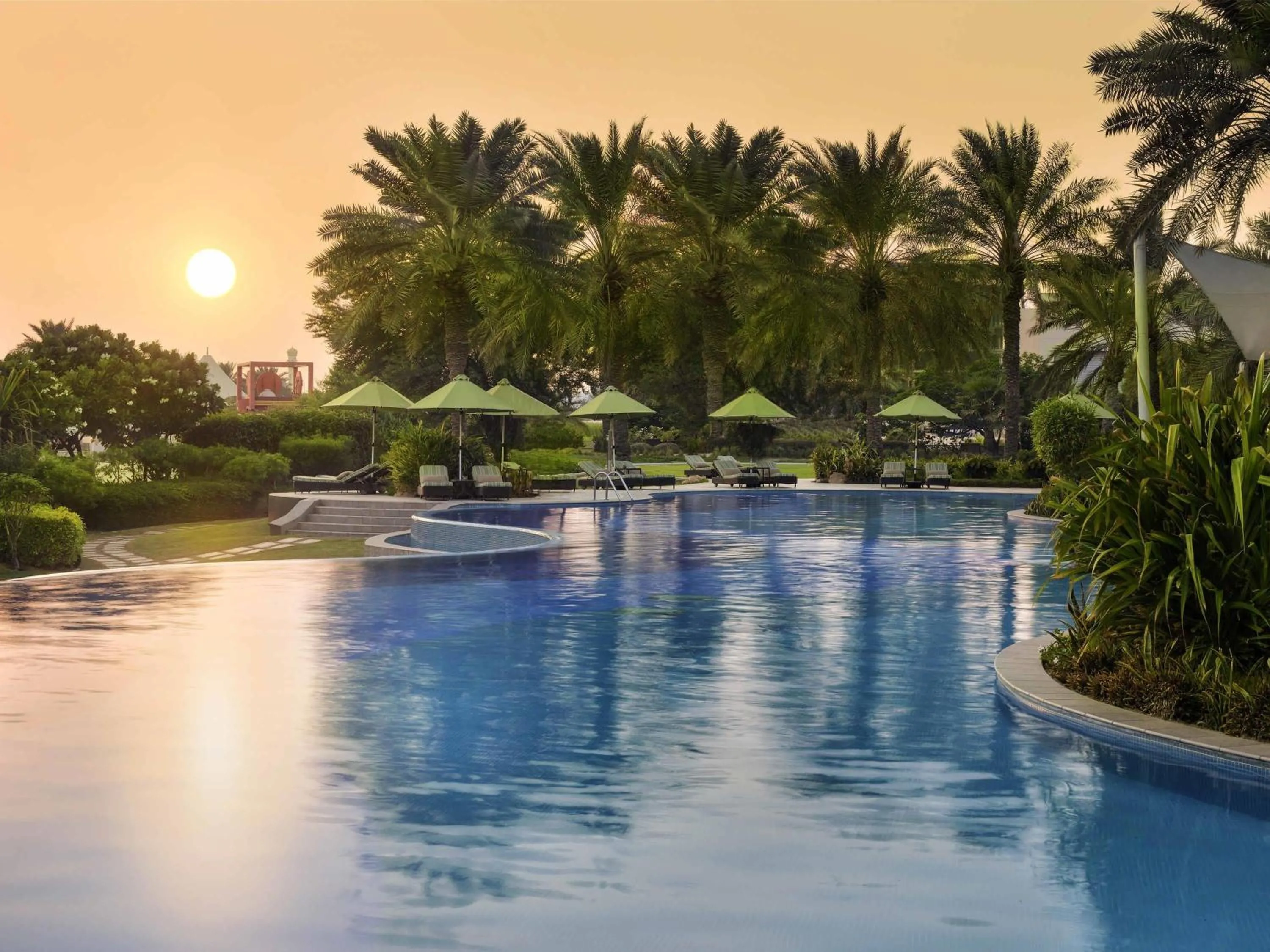 Pool view in Mövenpick Hotel Bahrain