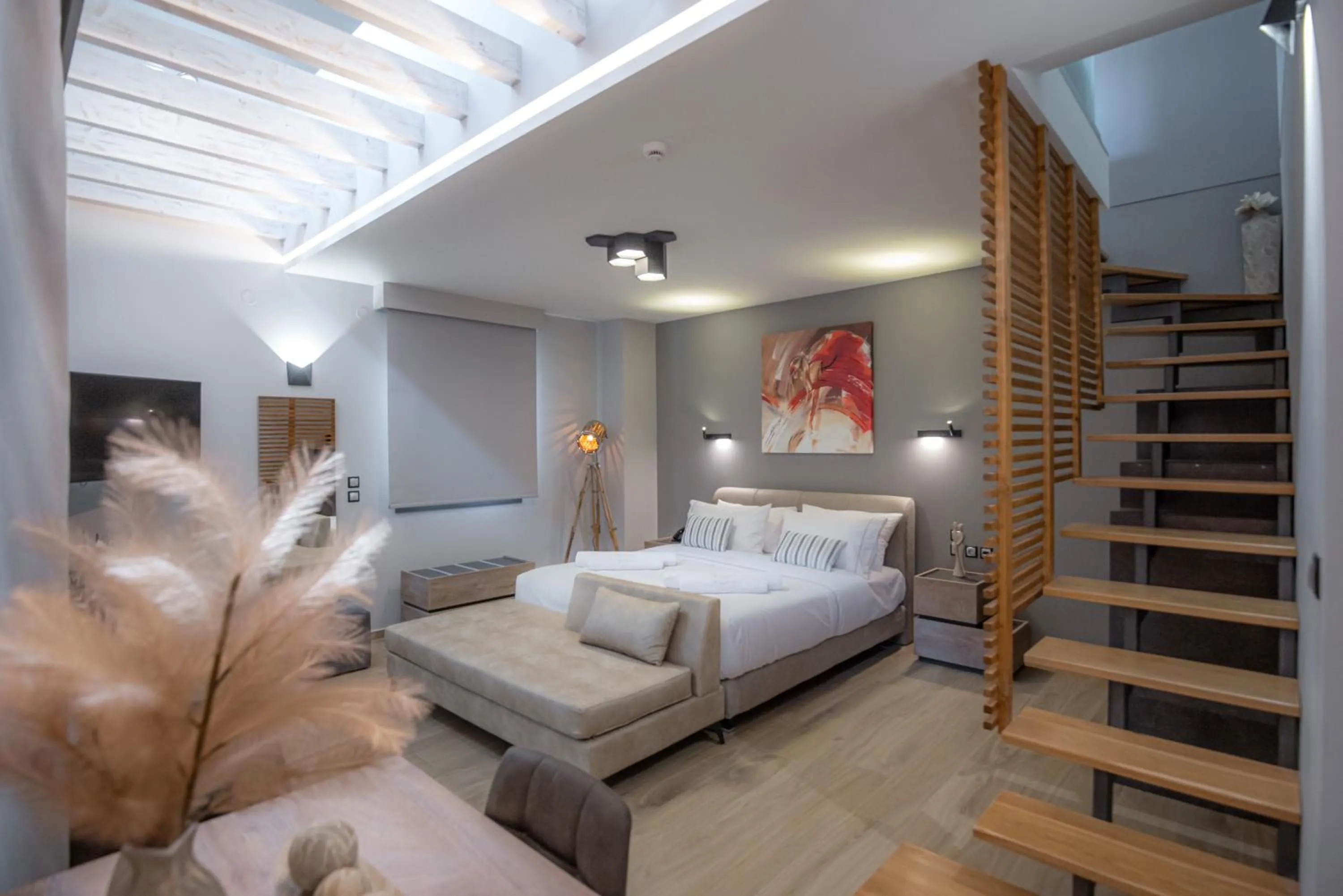 Seating area, Bed in The Victoria Lefkada