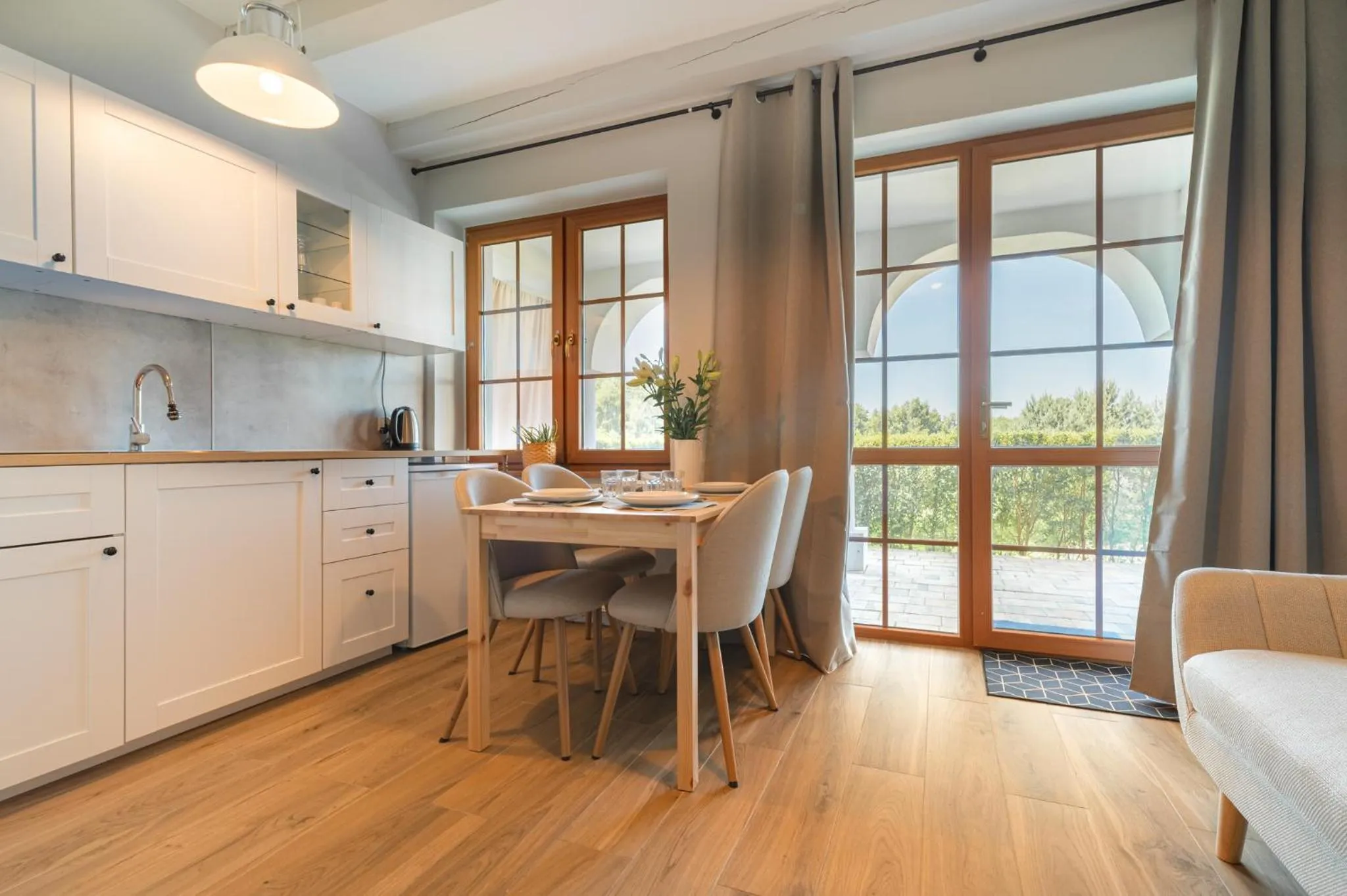 Kitchen or kitchenette in Pensjonat Rybical