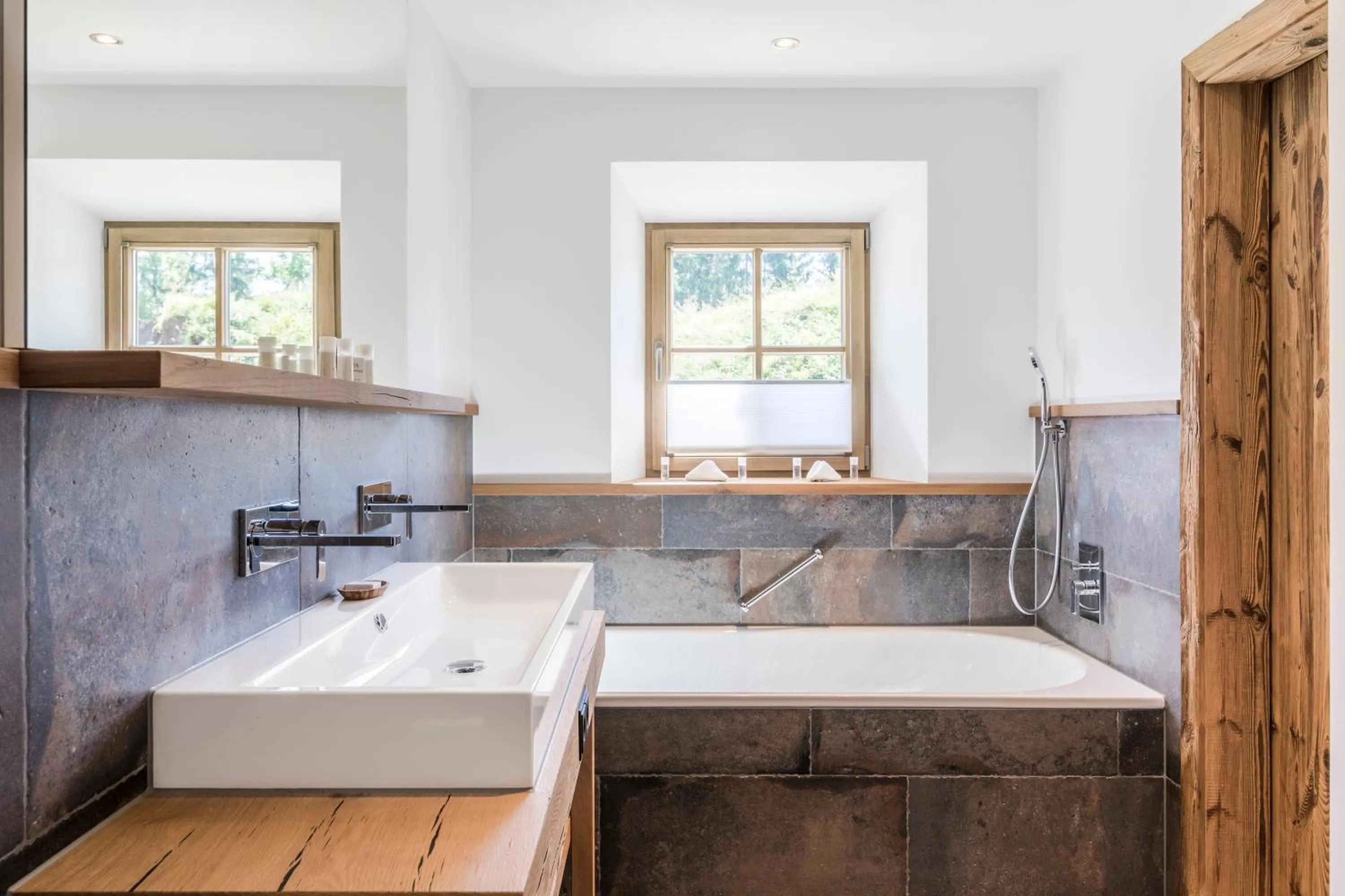 Bathroom in Relais & Châteaux Gut Steinbach Hotel Chalets SPA