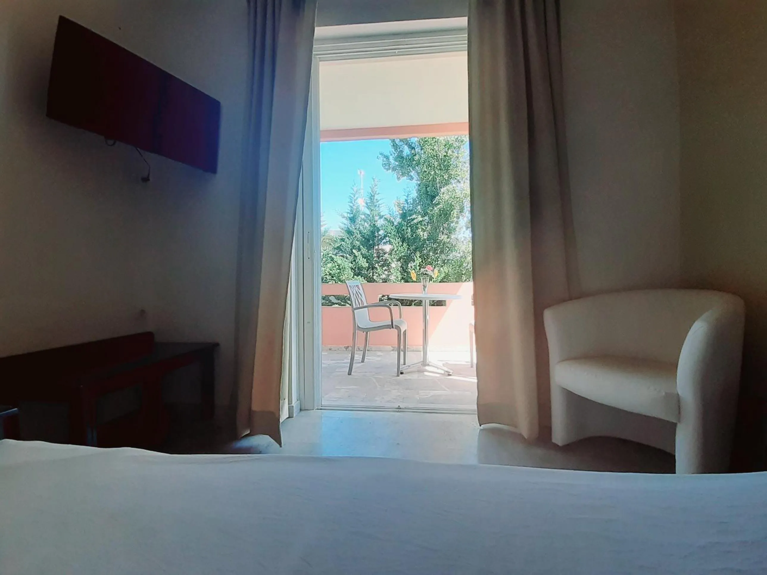 Bed in Kyriaki Hotel