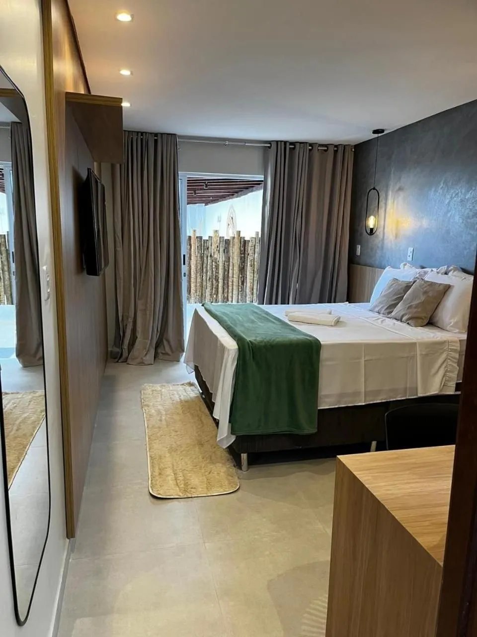 View (from property/room), Bed in Pousada Maré do Francês