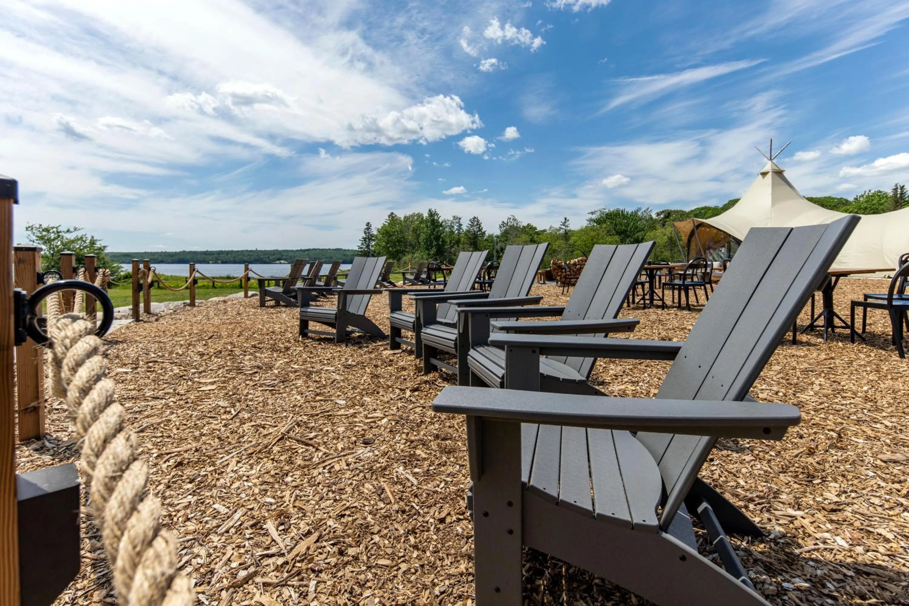 Seating area in Under Canvas Acadia