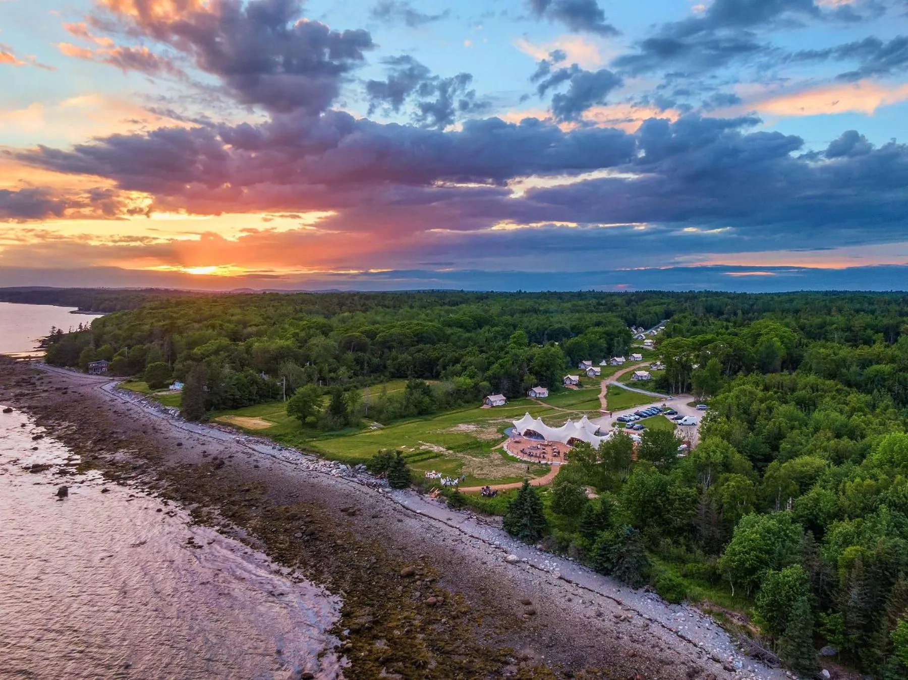 Bird's eye view in Under Canvas Acadia