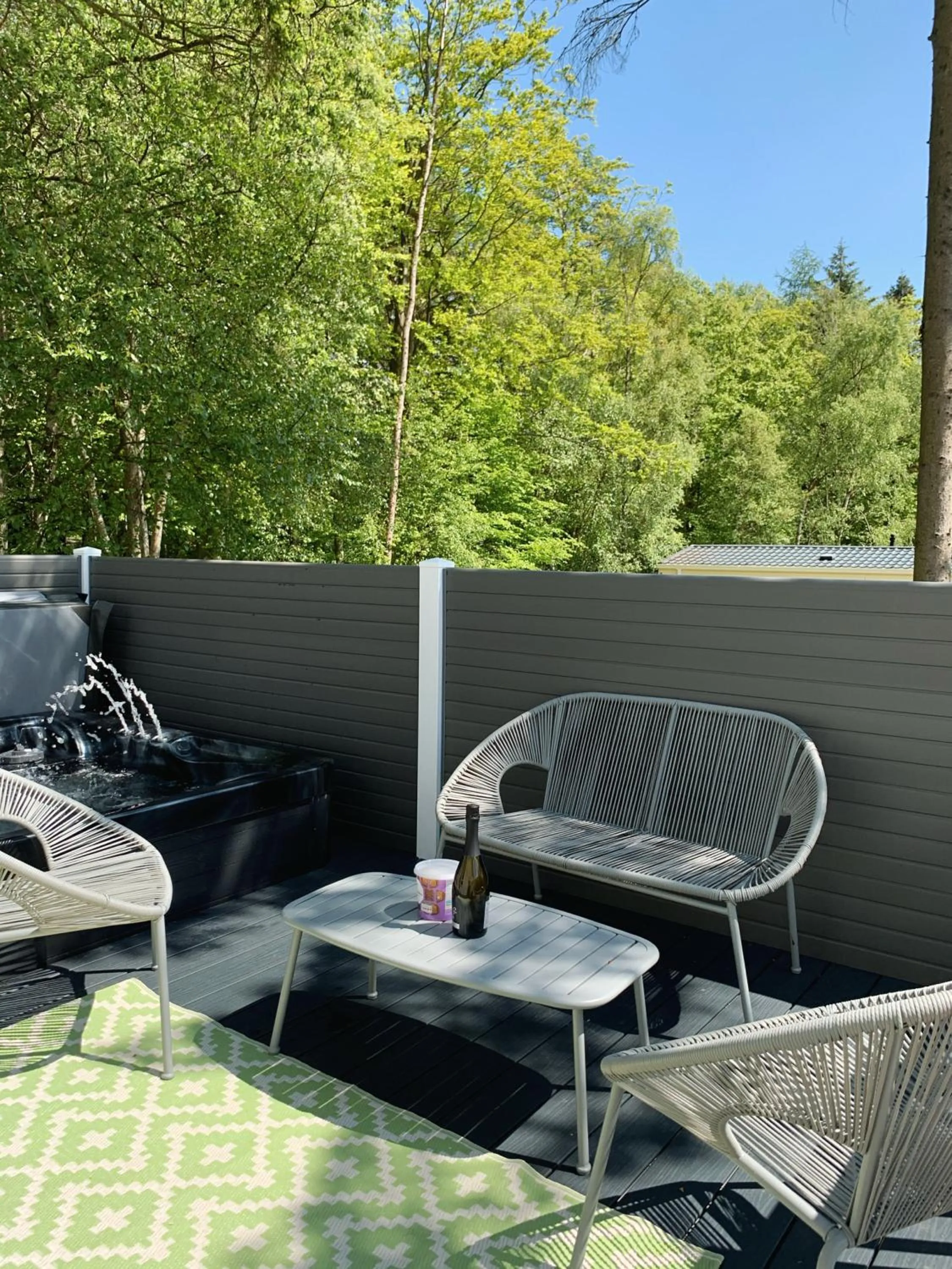 Hot Tub in Percy Wood Lodges with Hot Tubs