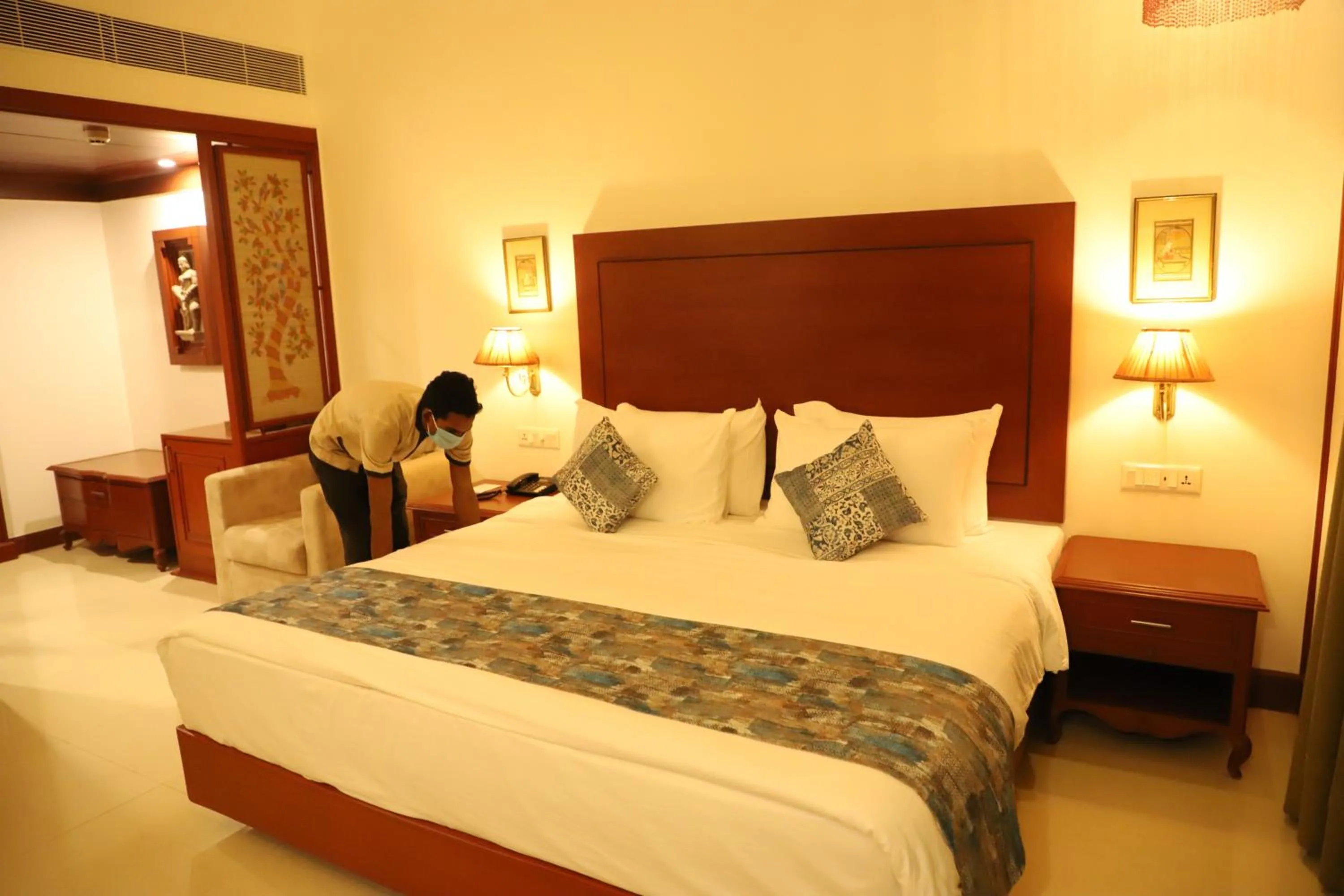 Bed in Hotel Chandela Khajuraho