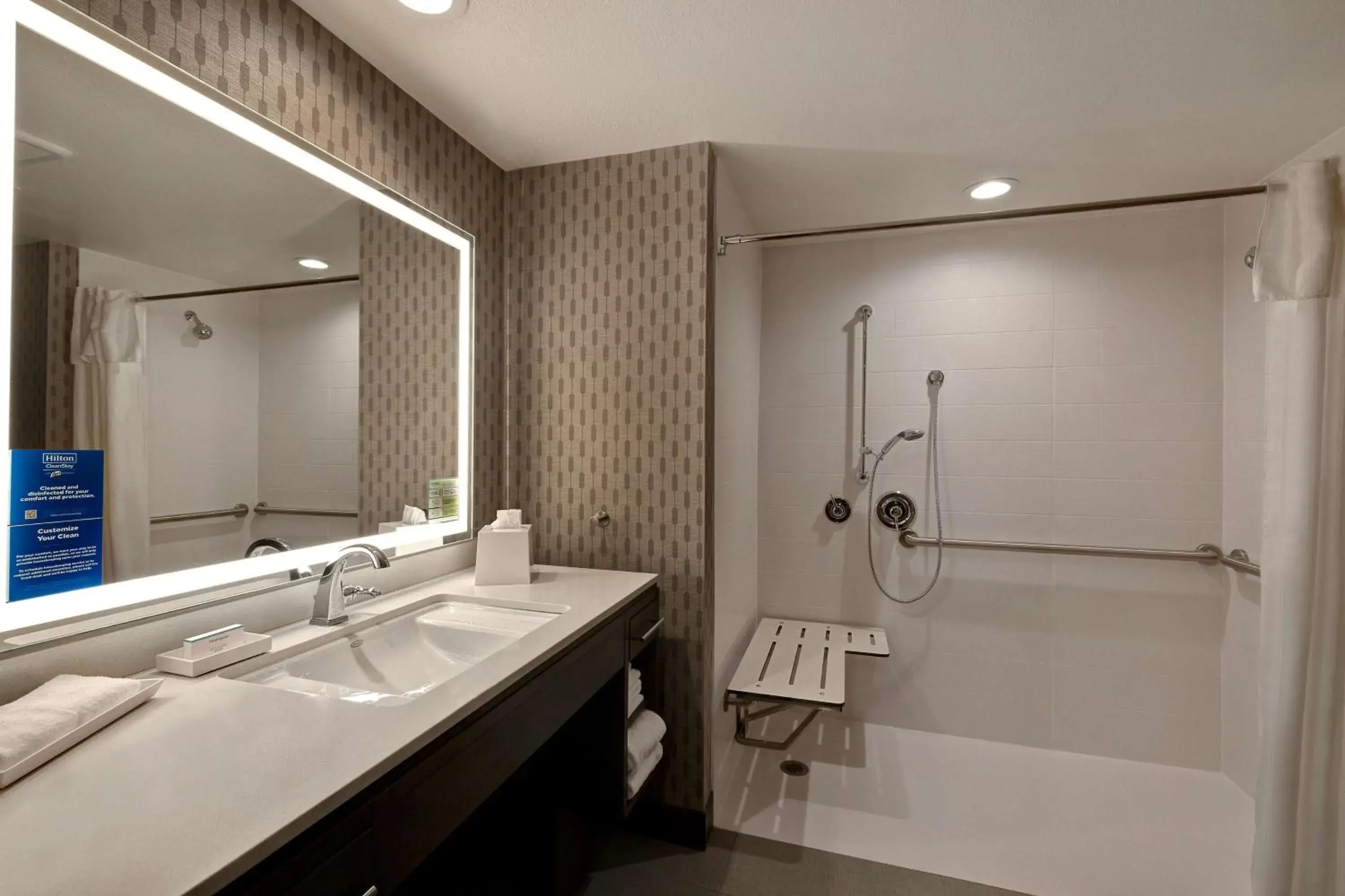 Bathroom in Home2 Suites By Hilton Barstow, Ca Bathroom in Home2 Suites By Hilton Barstow, Ca