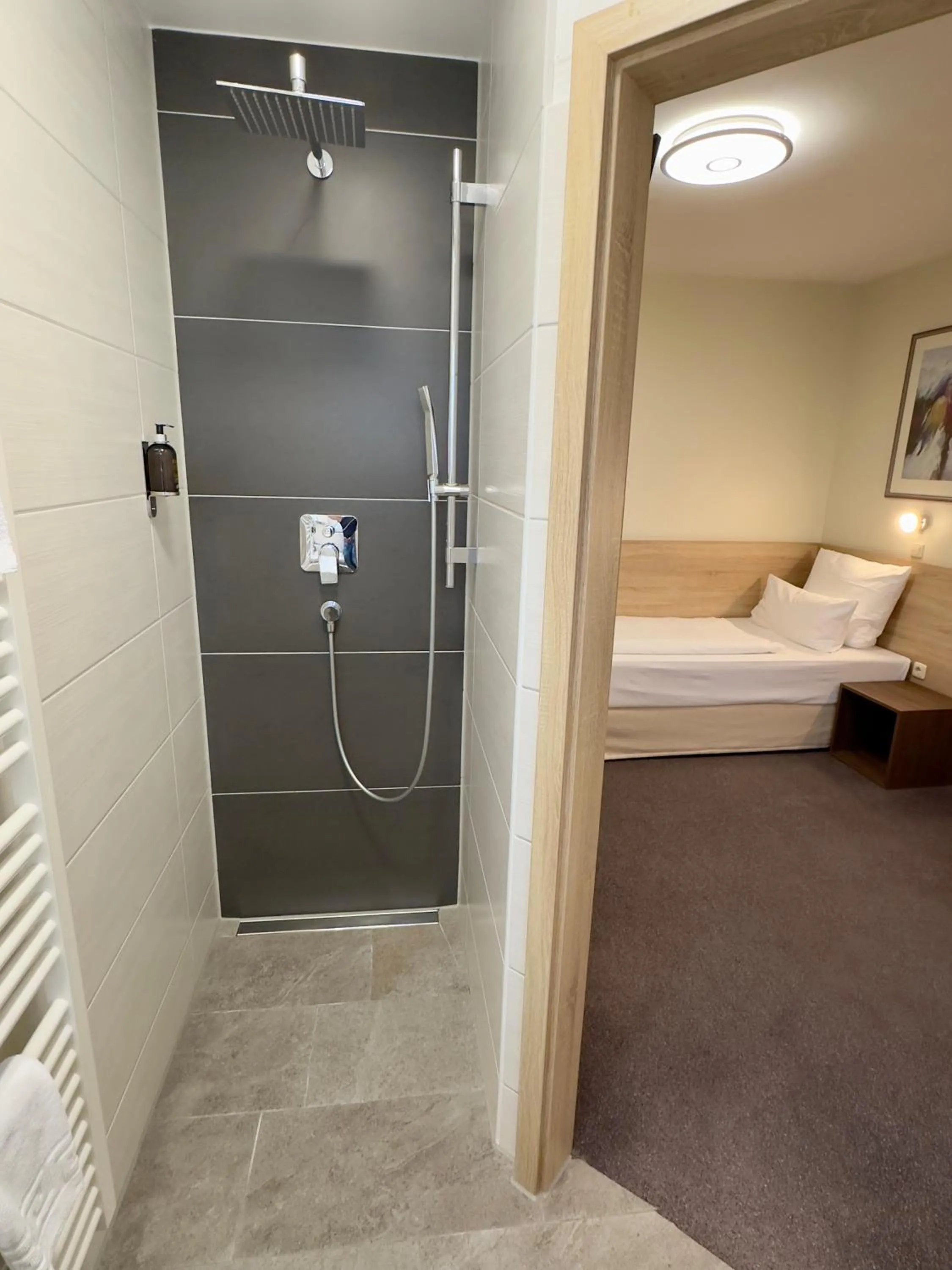 Shower, Bed in Hotel Central