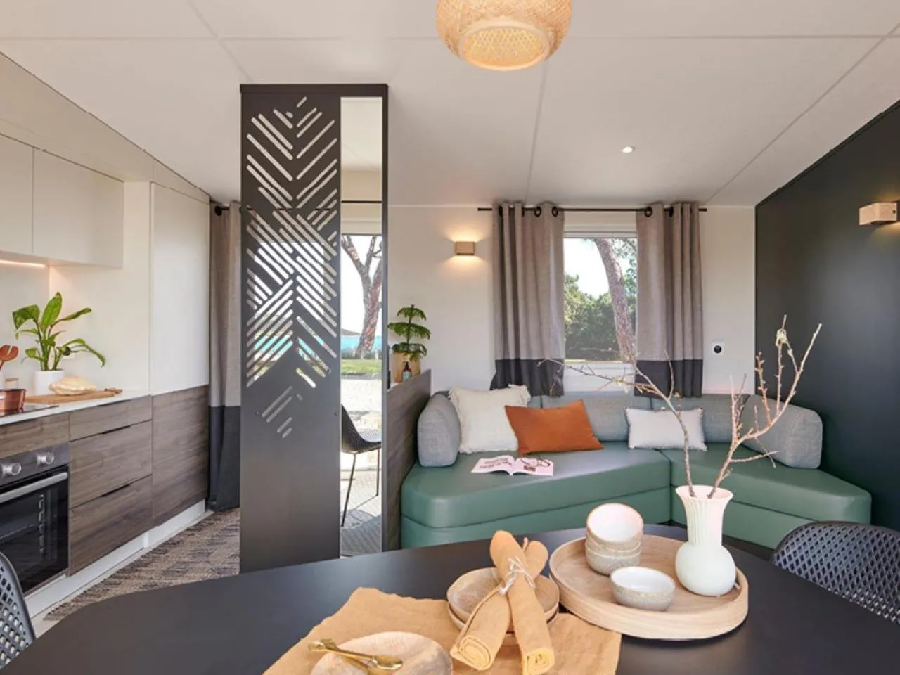 Seating area in Mobile Homes by KelAir at Camping Domaine des Ormes