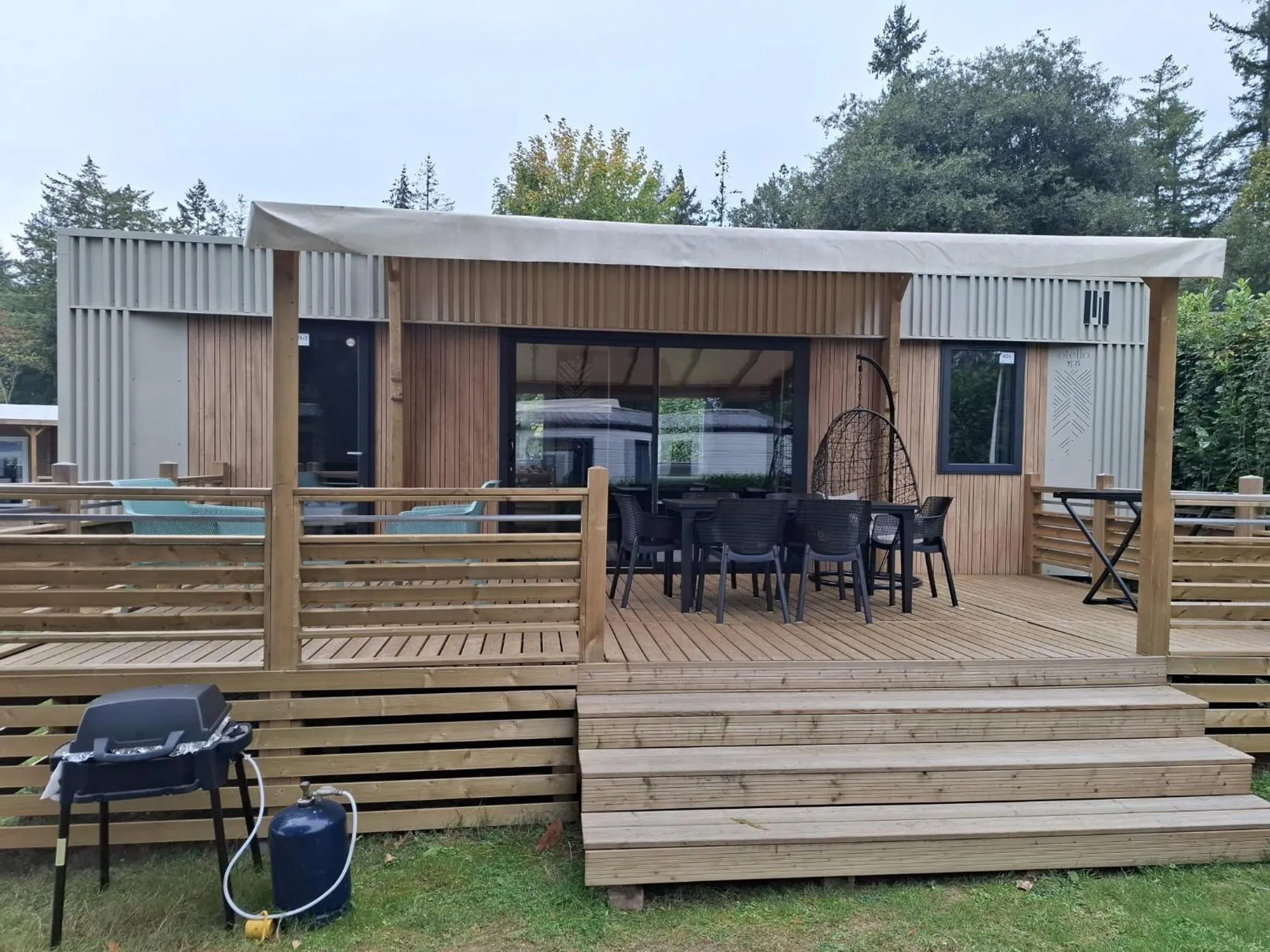 Balcony/Terrace in Mobile Homes by KelAir at Camping Domaine des Ormes