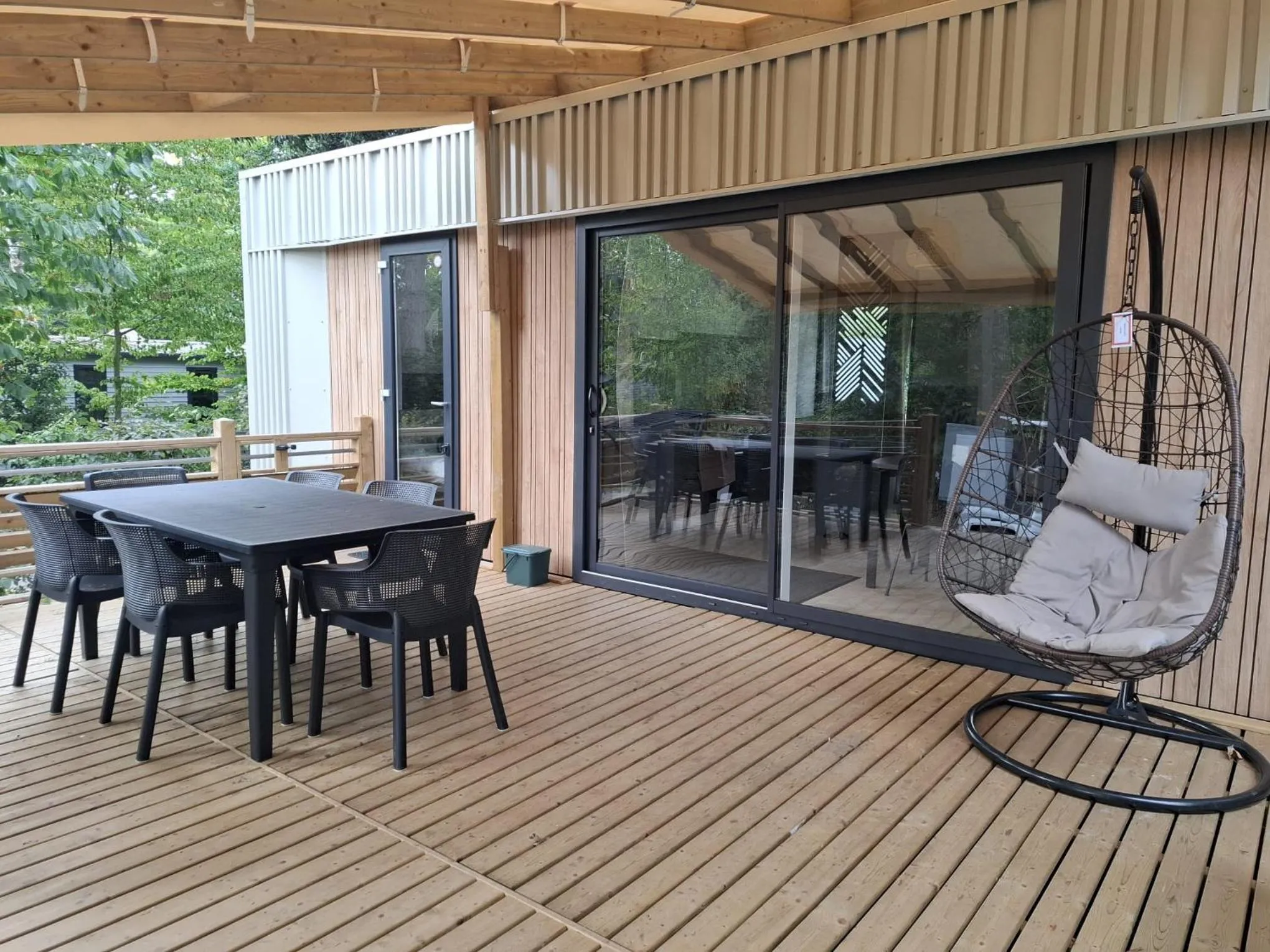 Balcony/Terrace in Mobile Homes by KelAir at Camping Domaine des Ormes