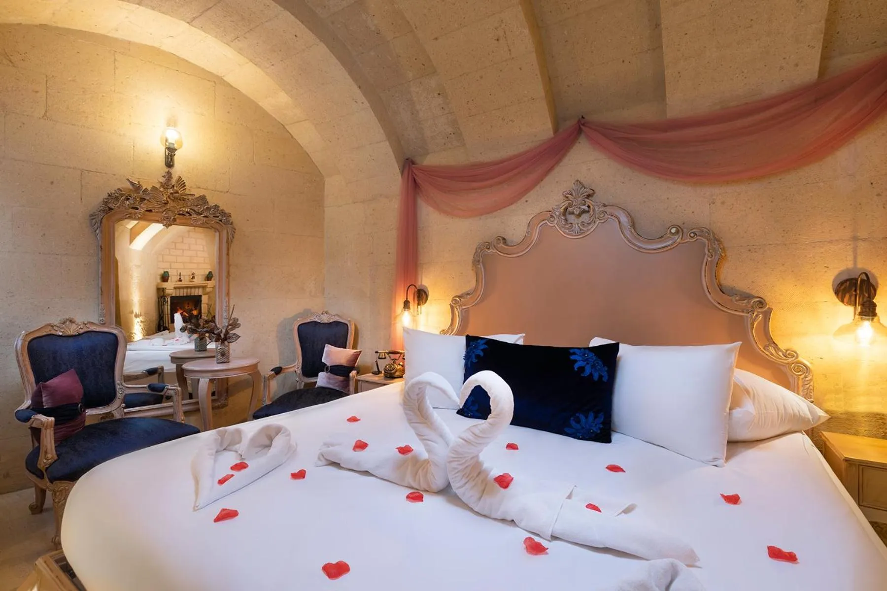 Bed in Elysion Cave Suites