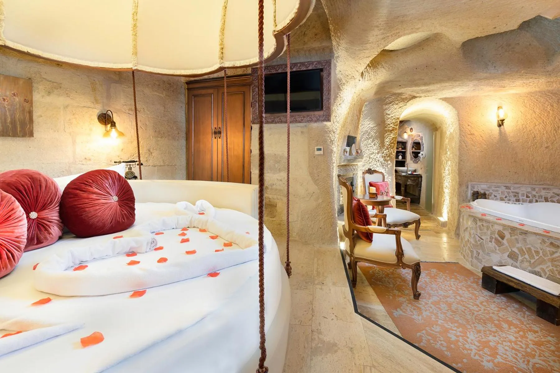 Bed in Elysion Cave Suites