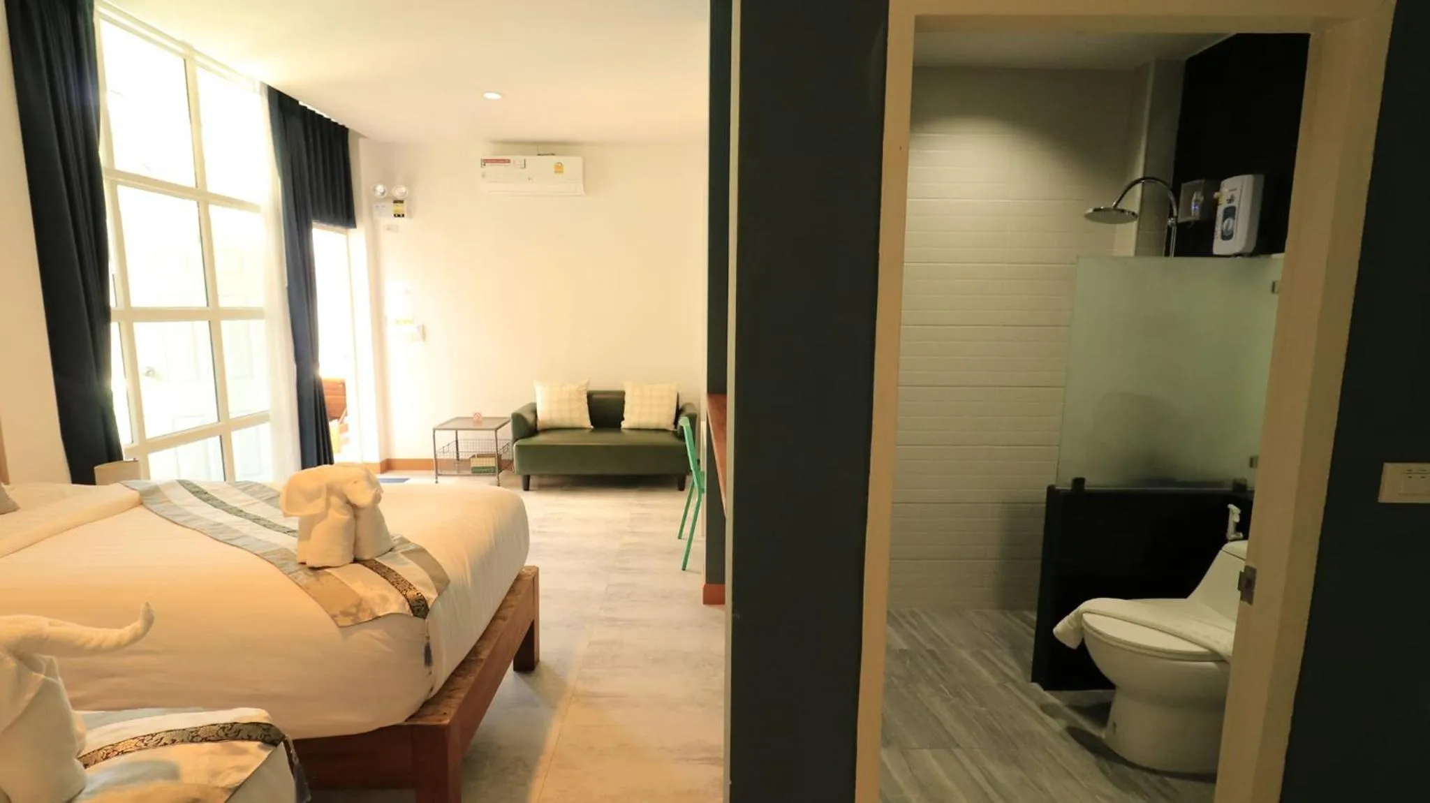 Bed in PaiApartHotel