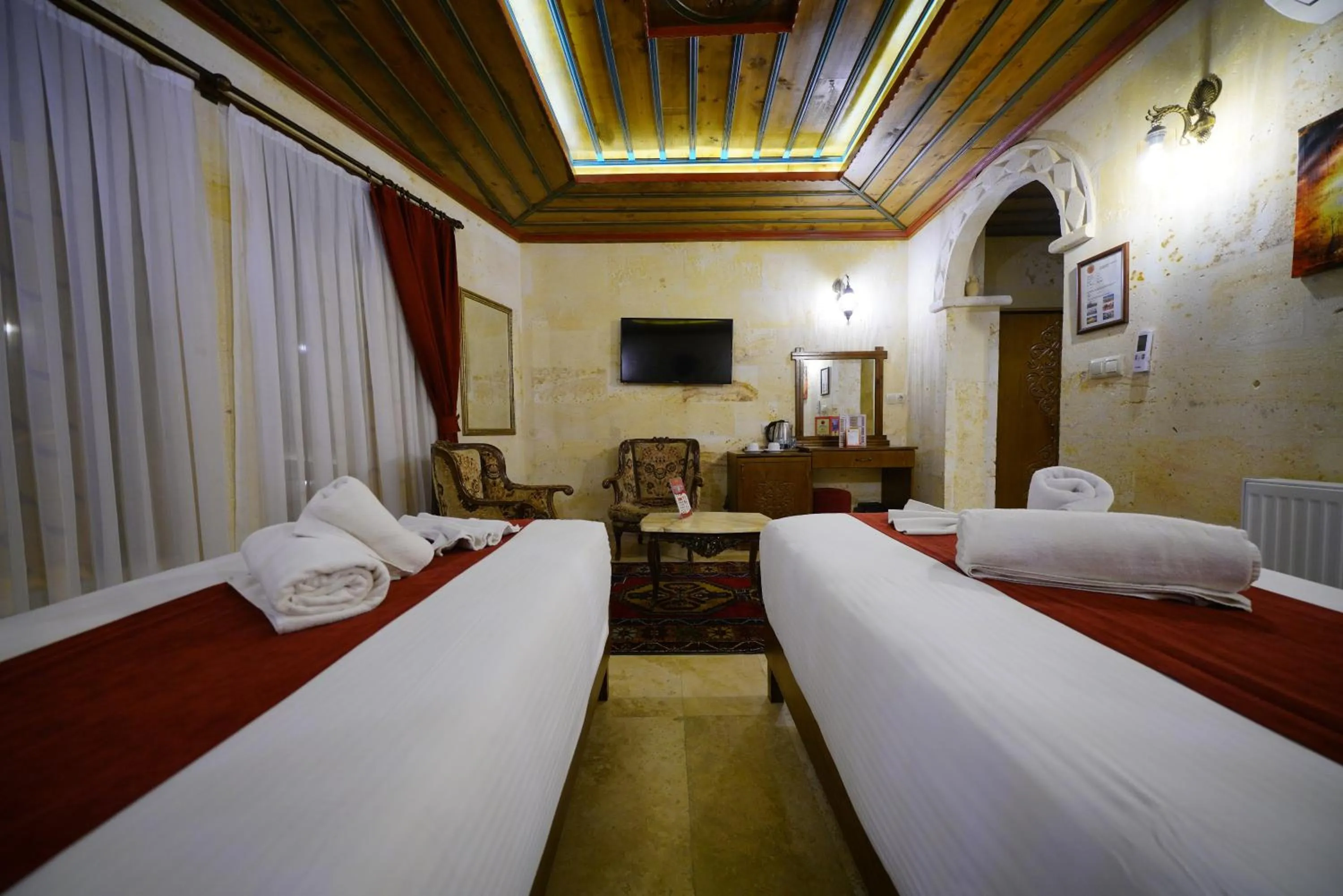 Bed in Balloon Cave Hotel