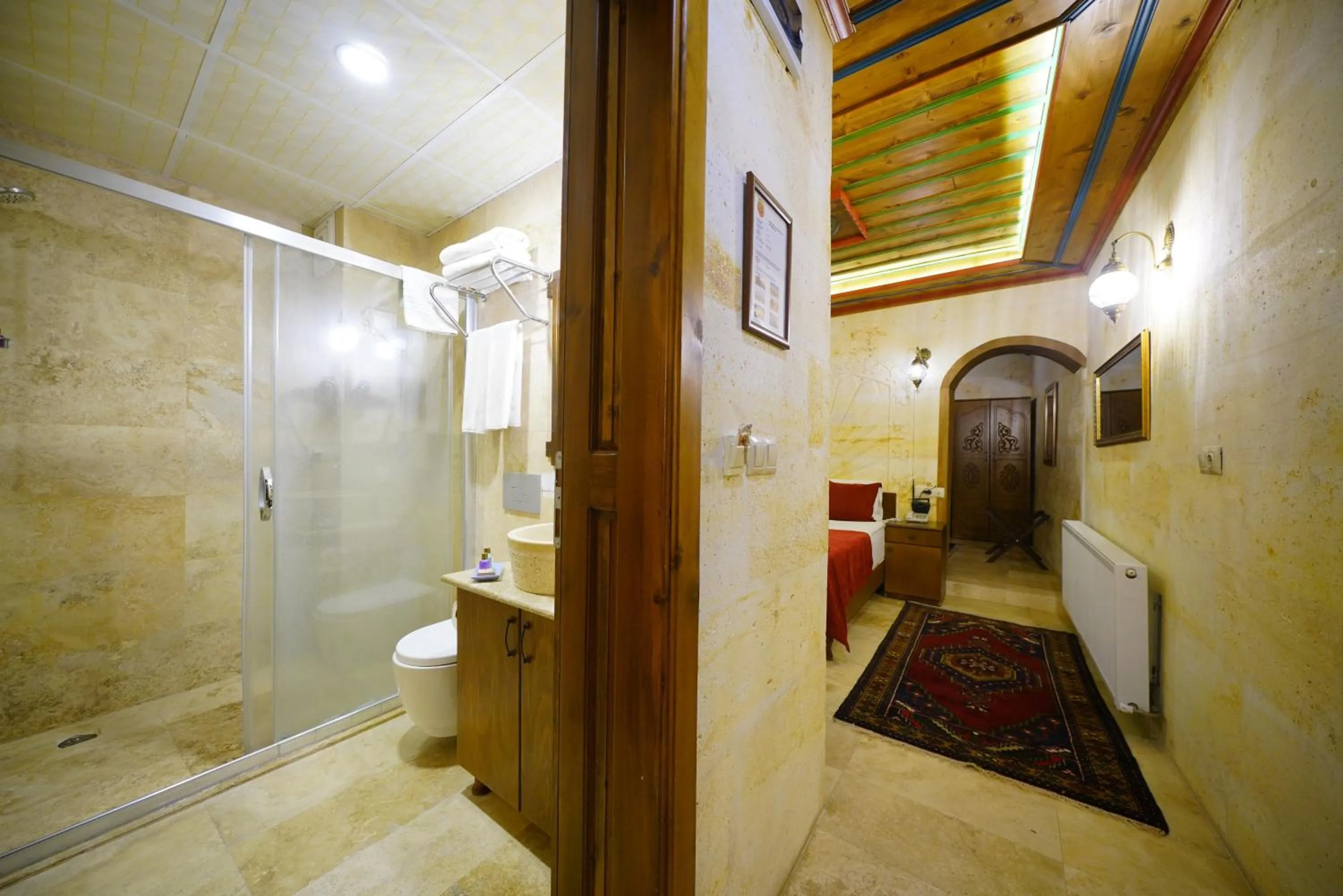 Bed in Balloon Cave Hotel