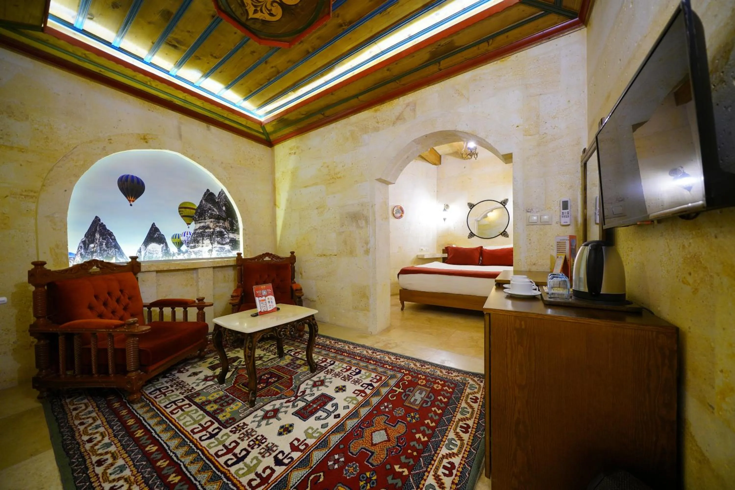 Bed in Balloon Cave Hotel