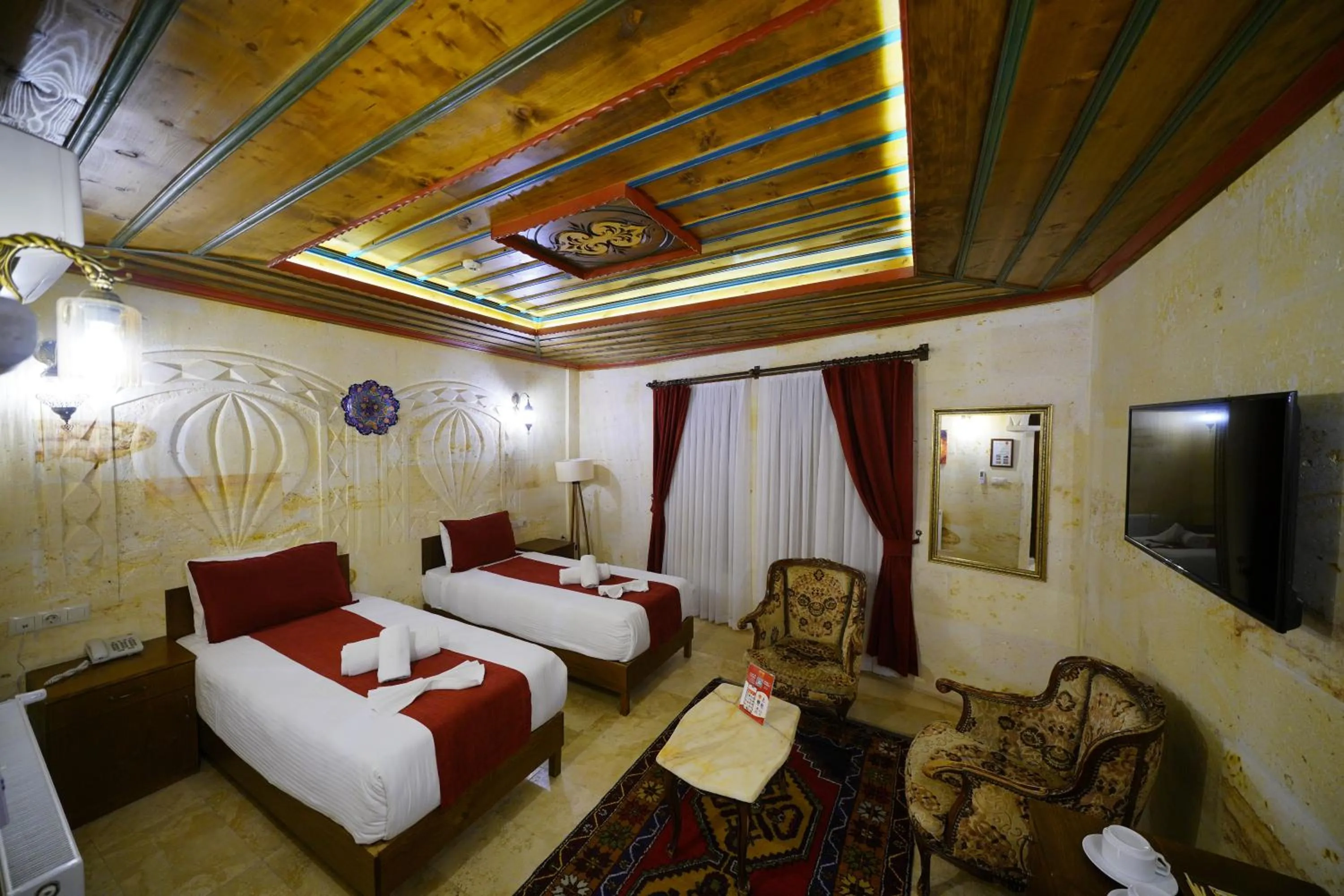 Bed in Balloon Cave Hotel