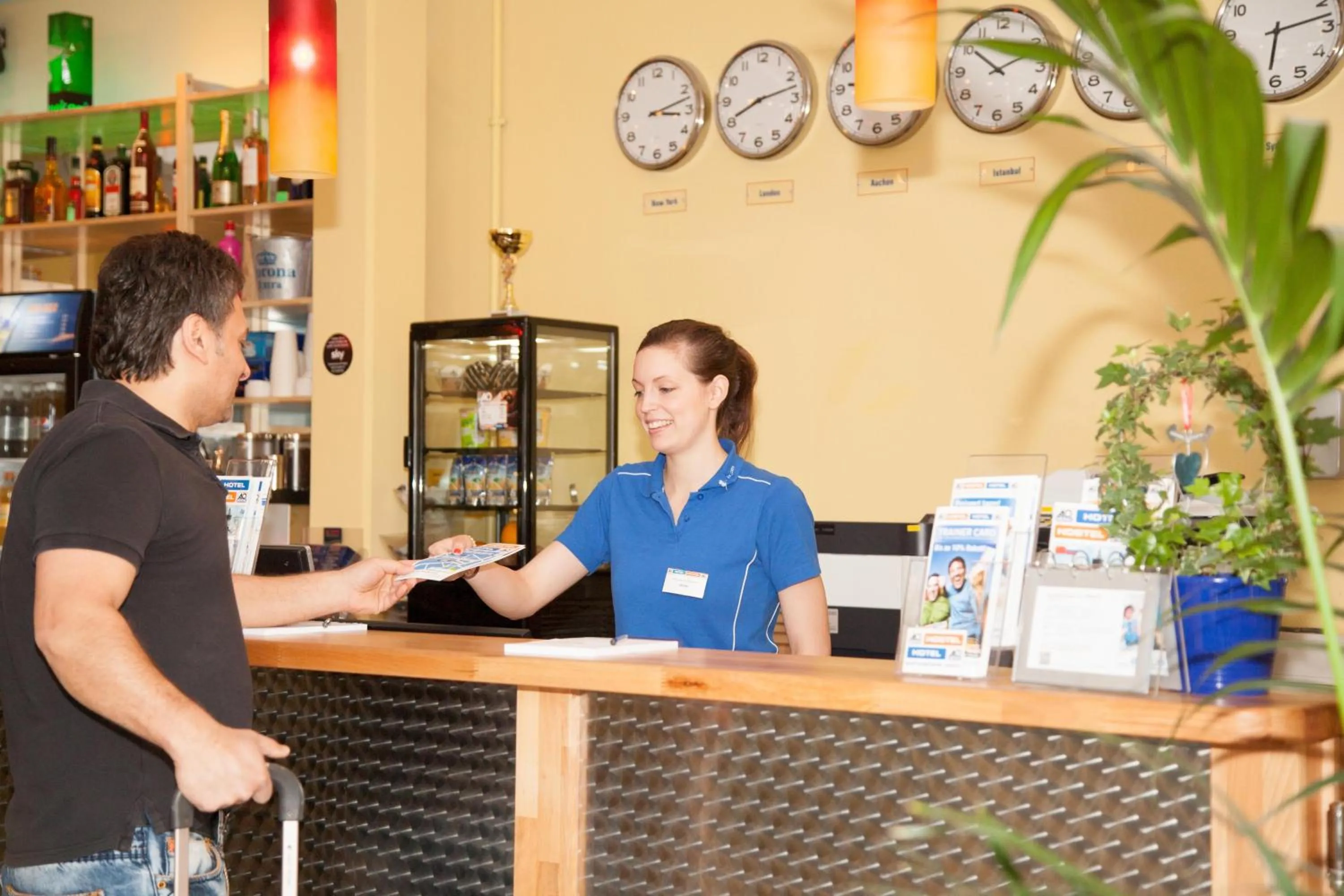 Lobby or reception in a&o Aachen Hauptbahnhof
