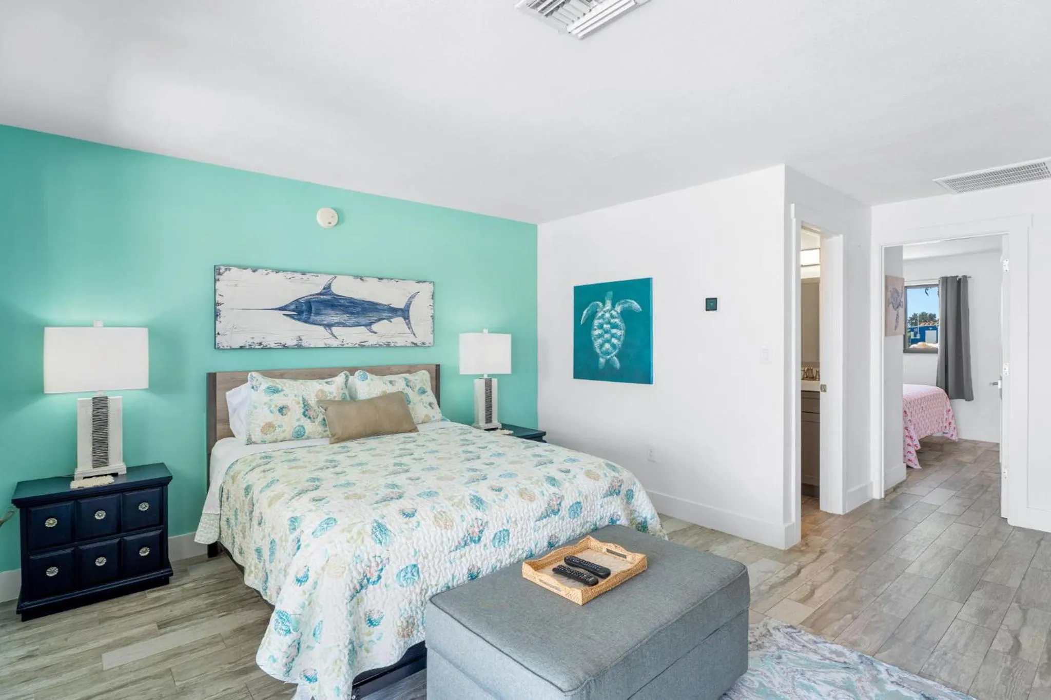 Bed in Off the Charts Inn