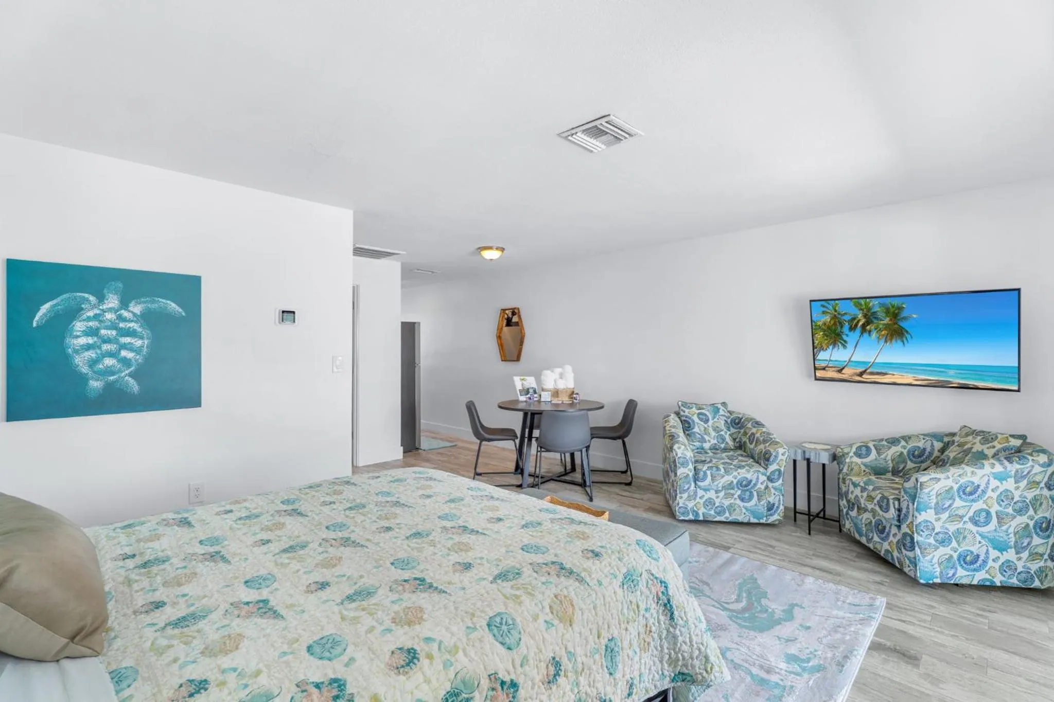 Bed in Off the Charts Inn