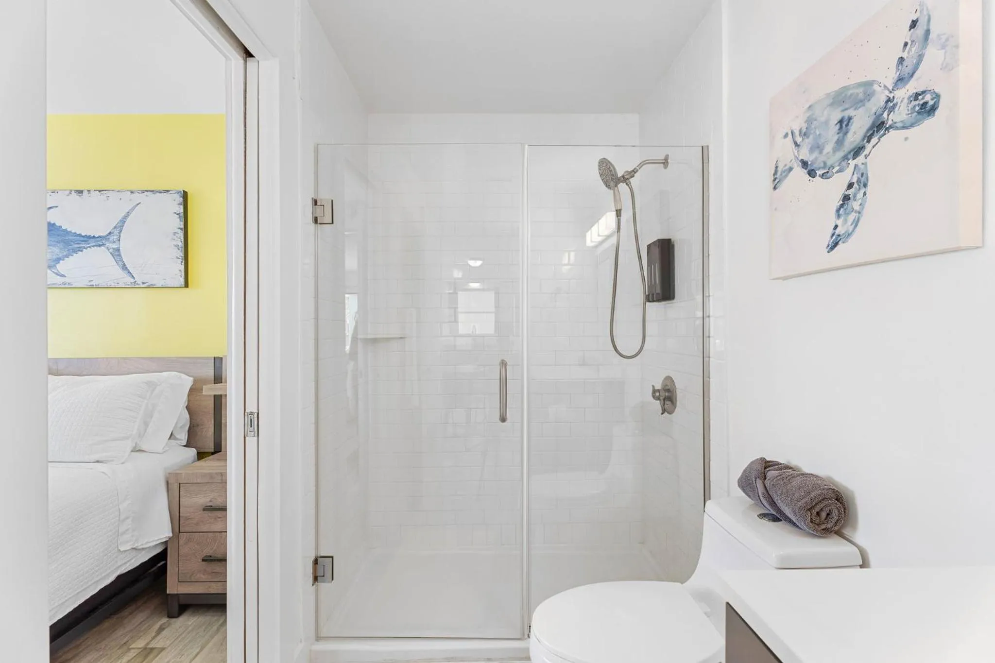 Bathroom, Bed in Off the Charts Inn