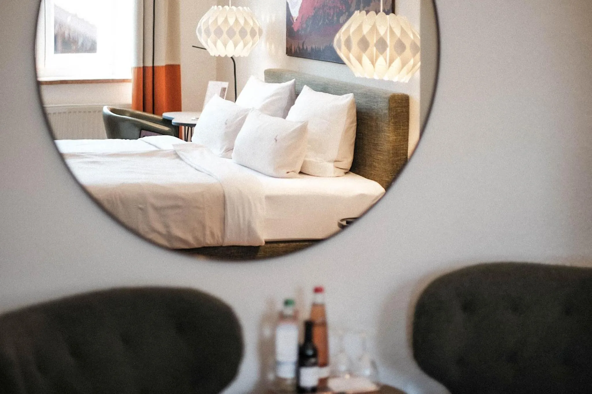 Living room, Bed in The Townhouse Ruhpolding - Individual Design & Casual Concept