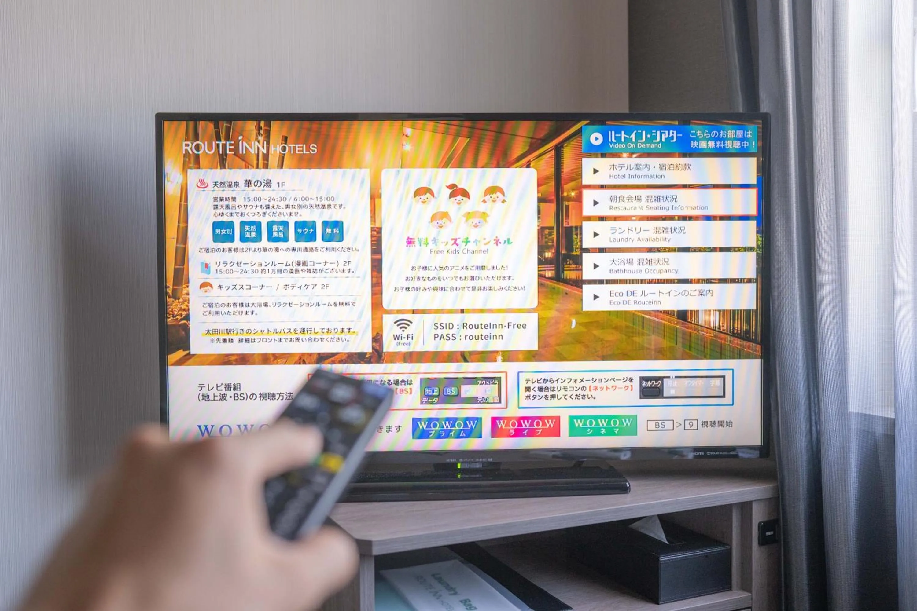 TV and multimedia in Route Inn Grantia Tokai Spa&Relaxation