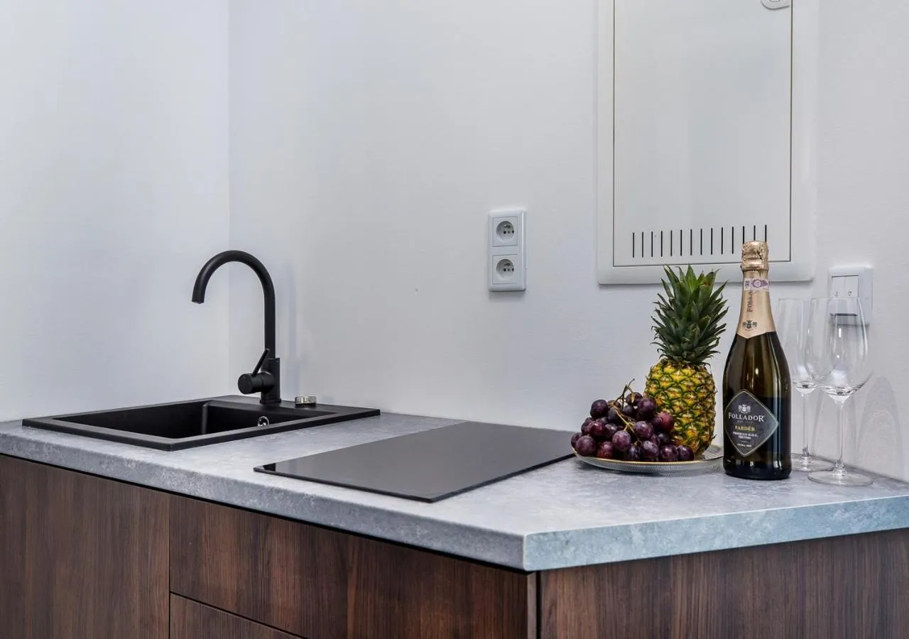 Kitchen or kitchenette in Aparthotel Cracovia Residence