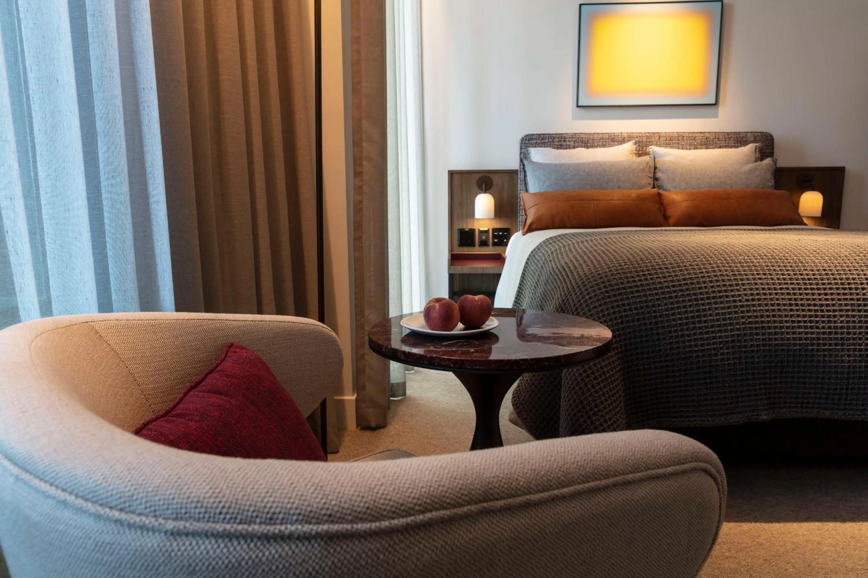 Living room, Bed in Next Hotel Melbourne, Curio Collection by Hilton