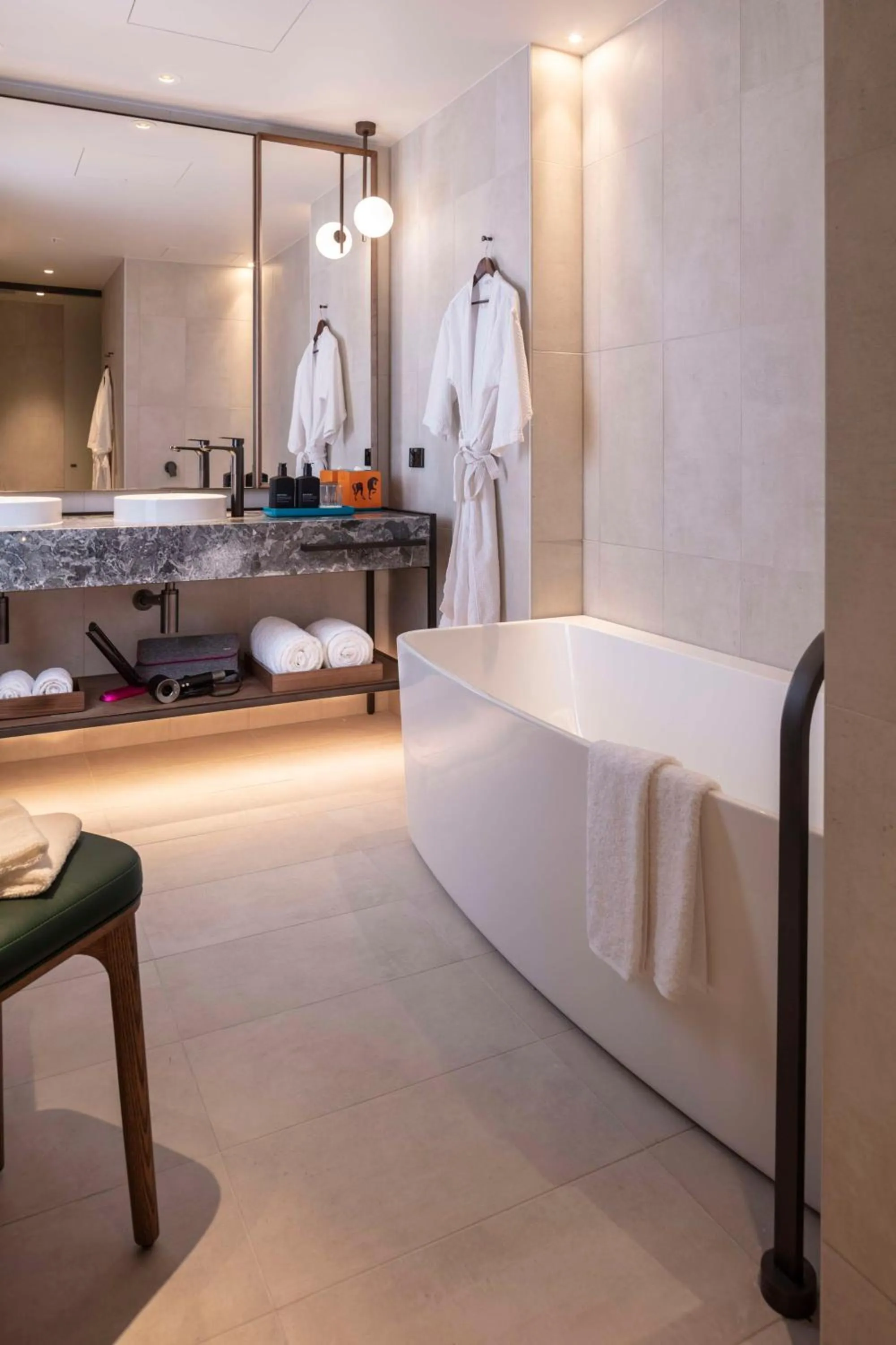 Bathroom, Bed in Next Hotel Melbourne, Curio Collection by Hilton